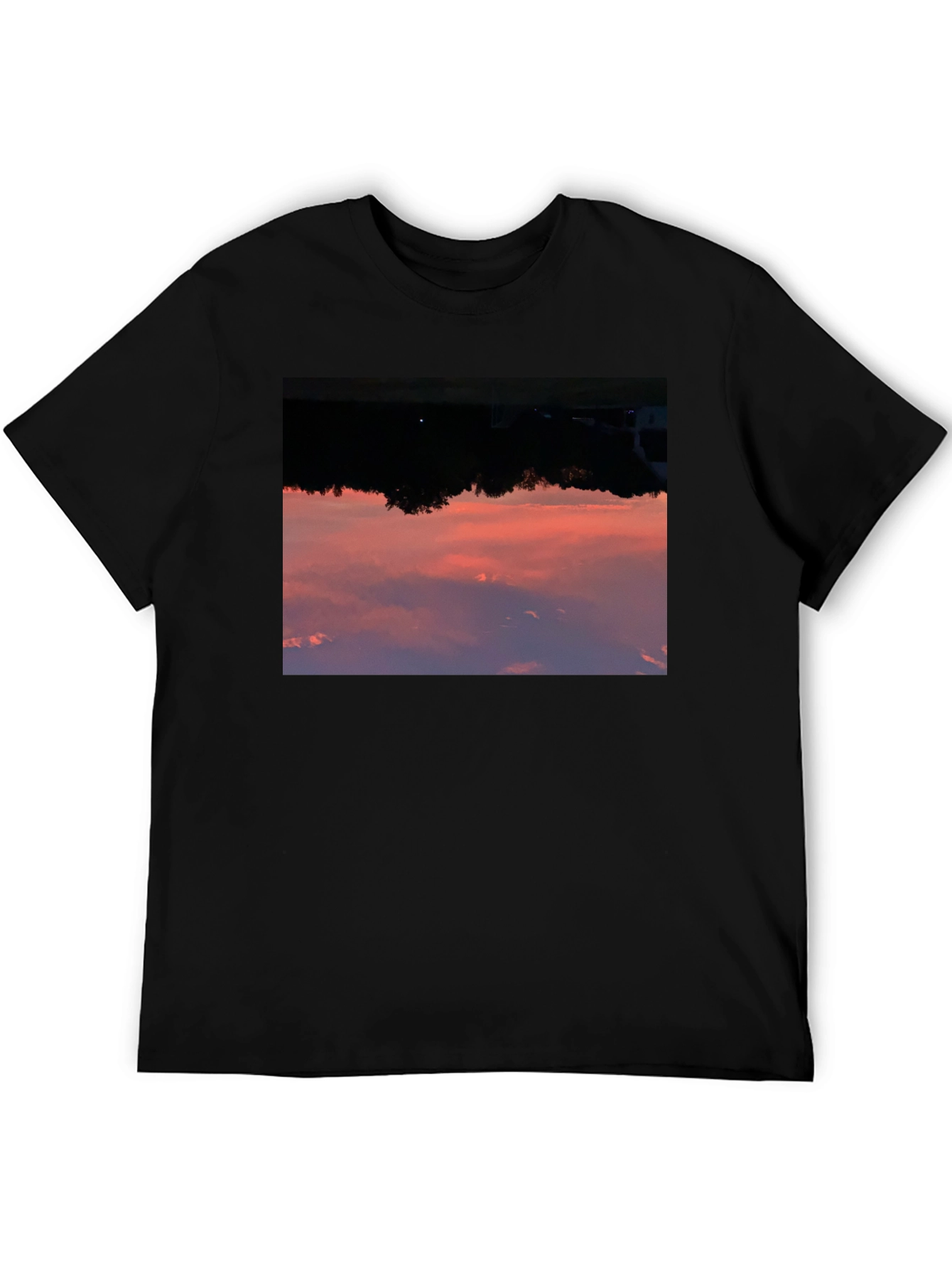 Black Sunset Sky Graphic Black T-Shirt view 5
