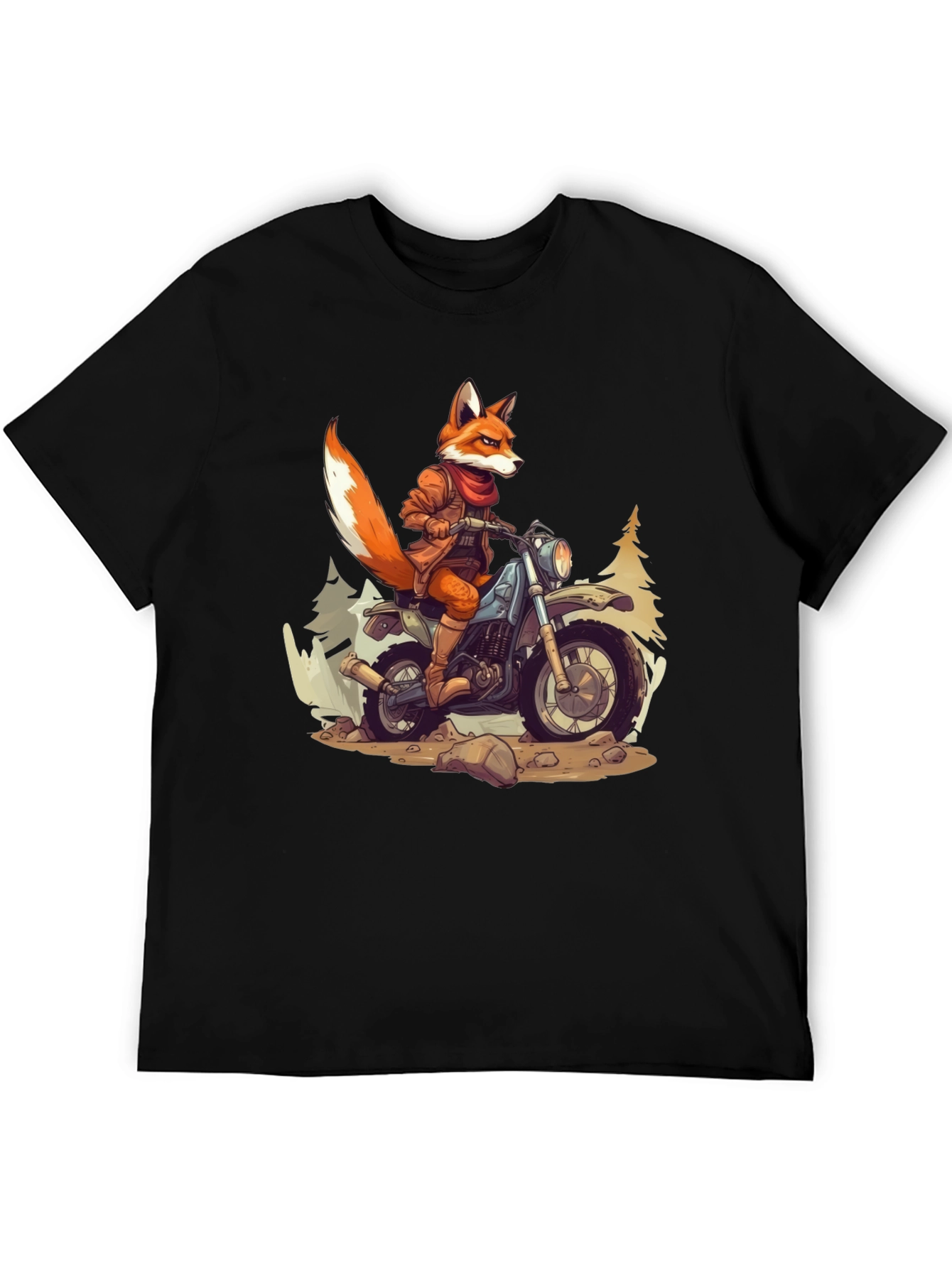 Black Fox Rider Graphic T-Shirt view 5