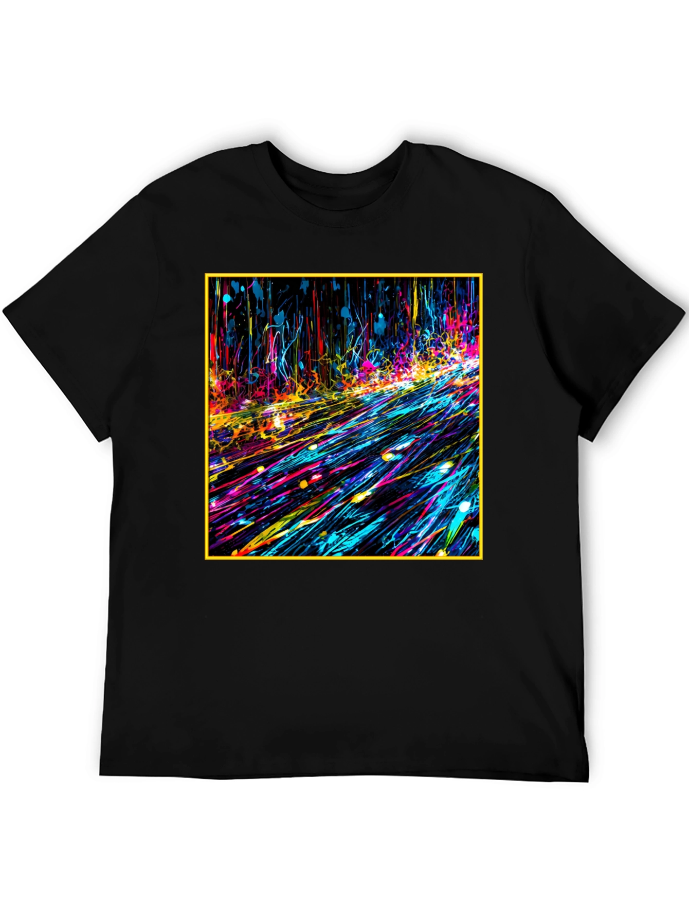 Black Abstract Art Black Tee - Bold Graphic Print view 5