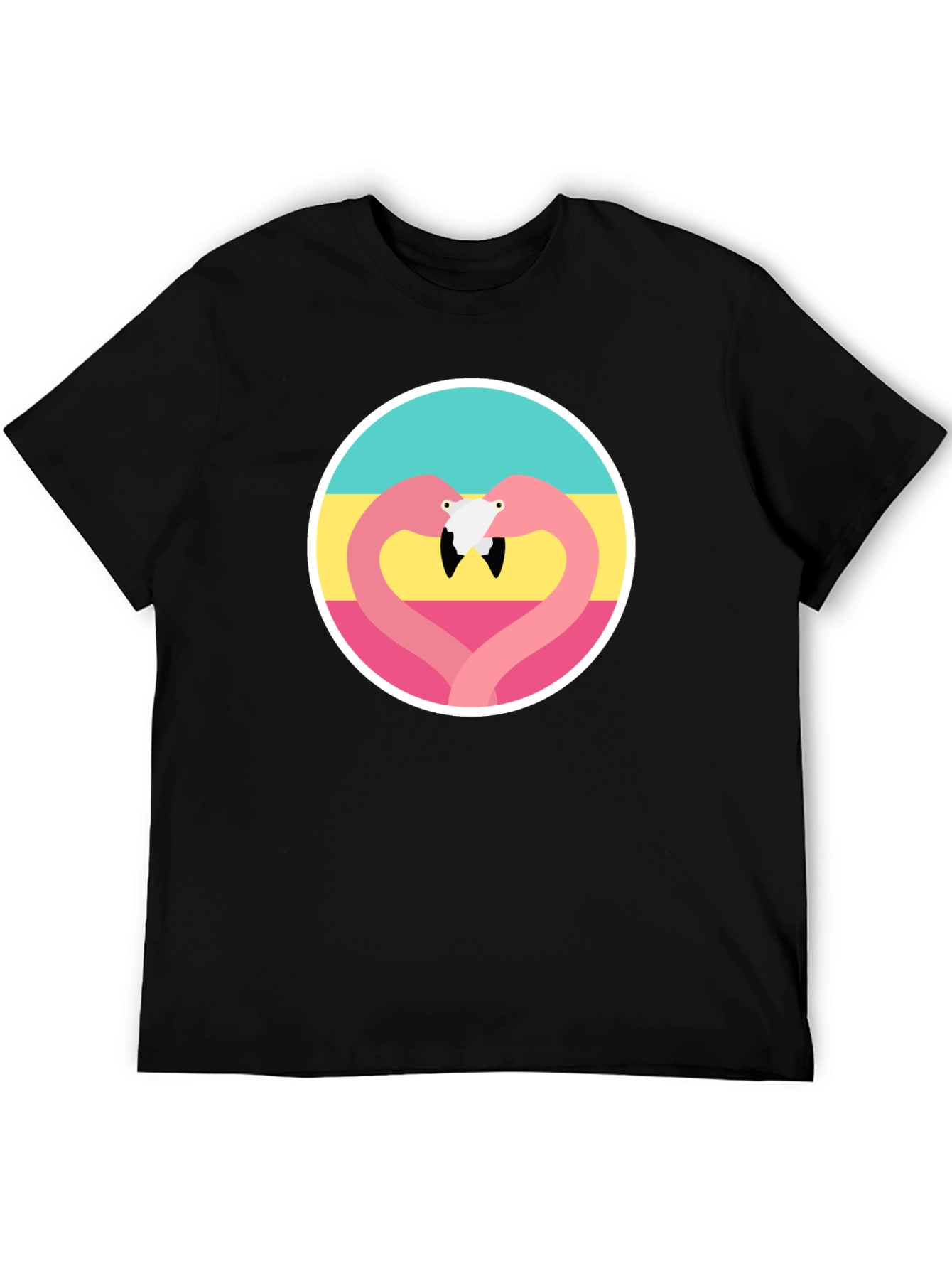 Black Flamingo Heart Graphic Tee - Black view 5