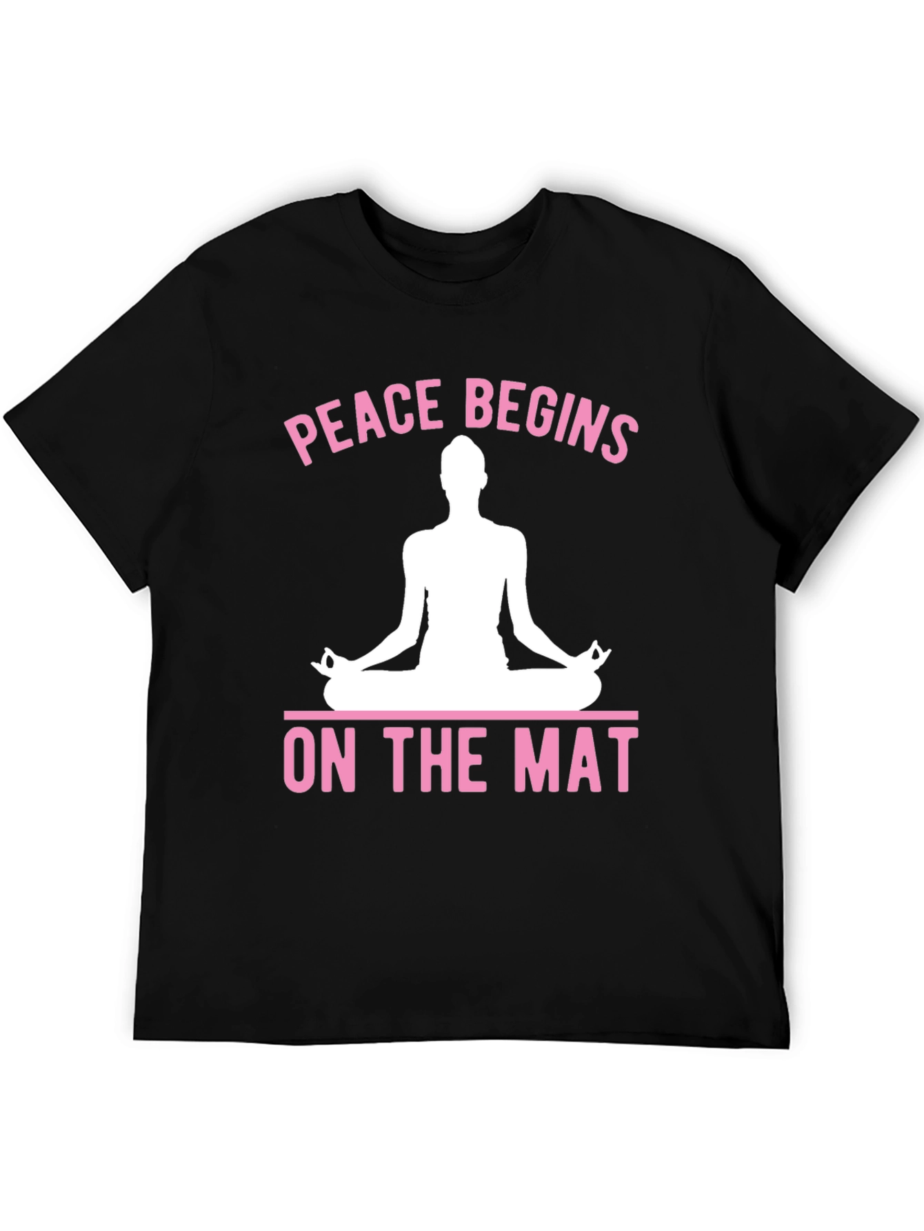 Black Peace Begins On The Mat Yoga Graphic T-Shirt view 5
