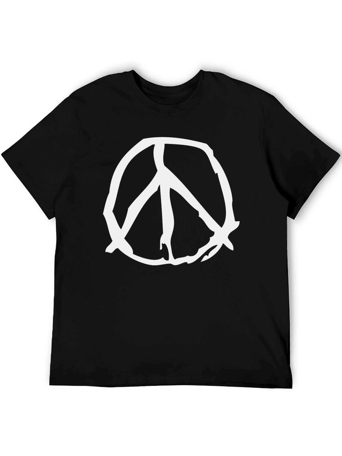 Black Peace Symbol Black T-Shirt view 5