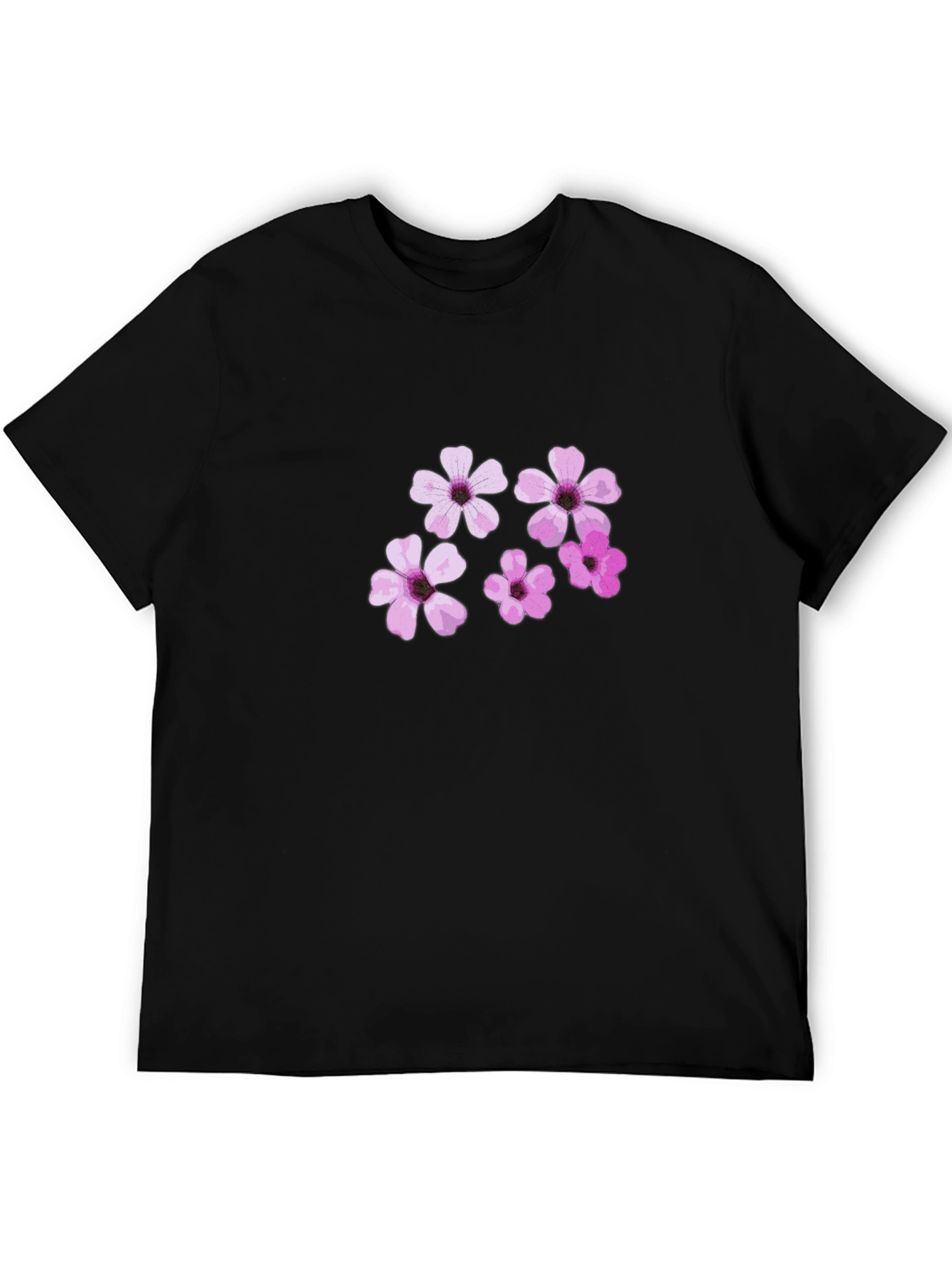 Black Floral Print Crew Neck T-Shirt view 5