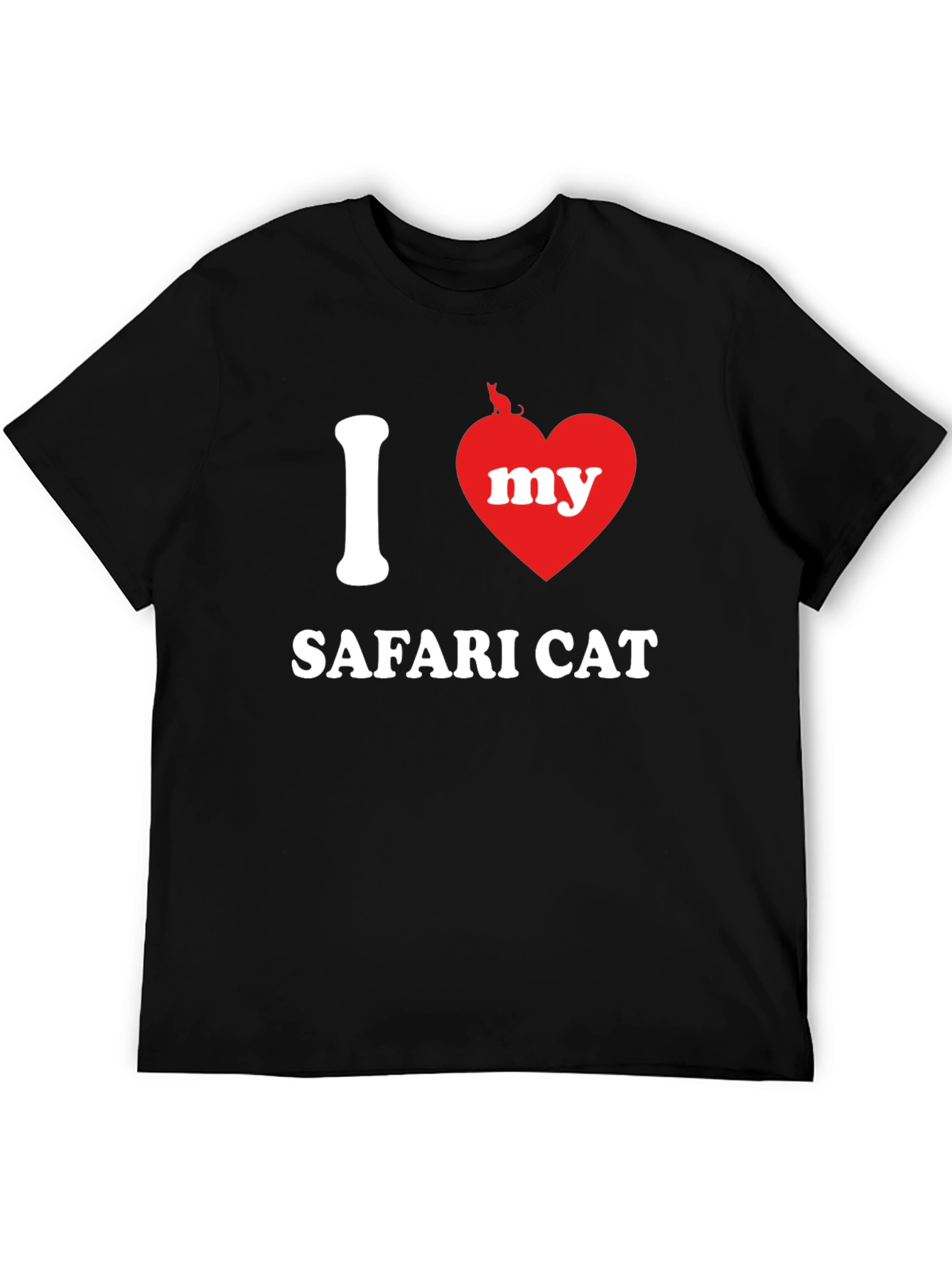 Black I Heart My Safari Cat Graphic Tee view 5