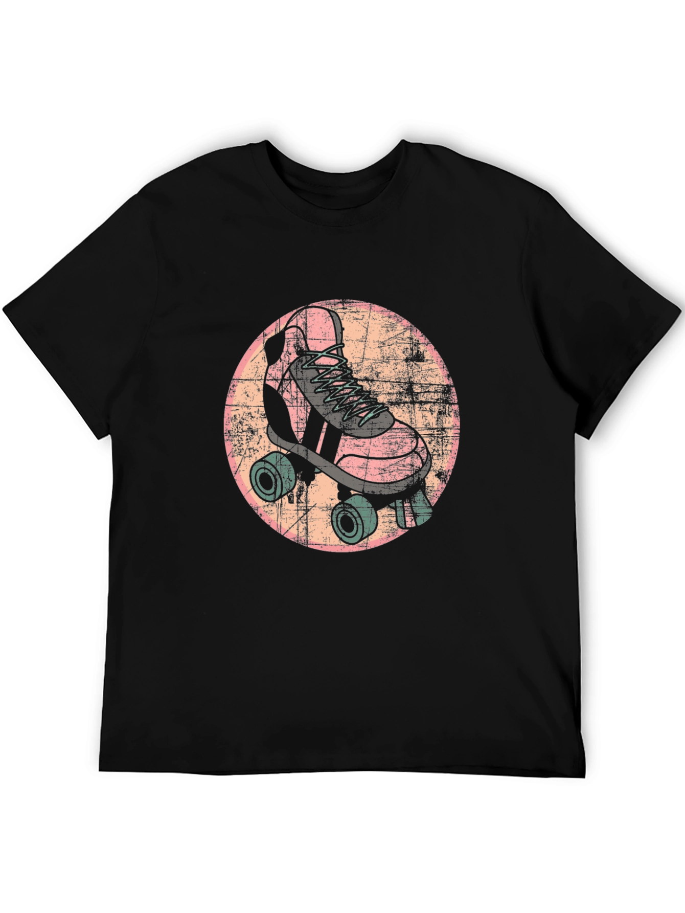 Black Retro Roller Skate Graphic Tee - Vintage Style view 5