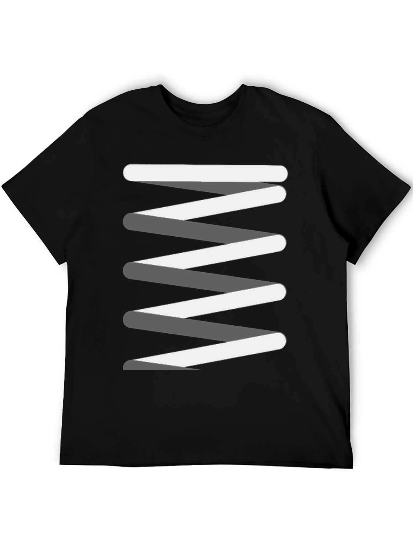 Black Abstract Zig-Zag Graphic Tee - Modern Style view 5