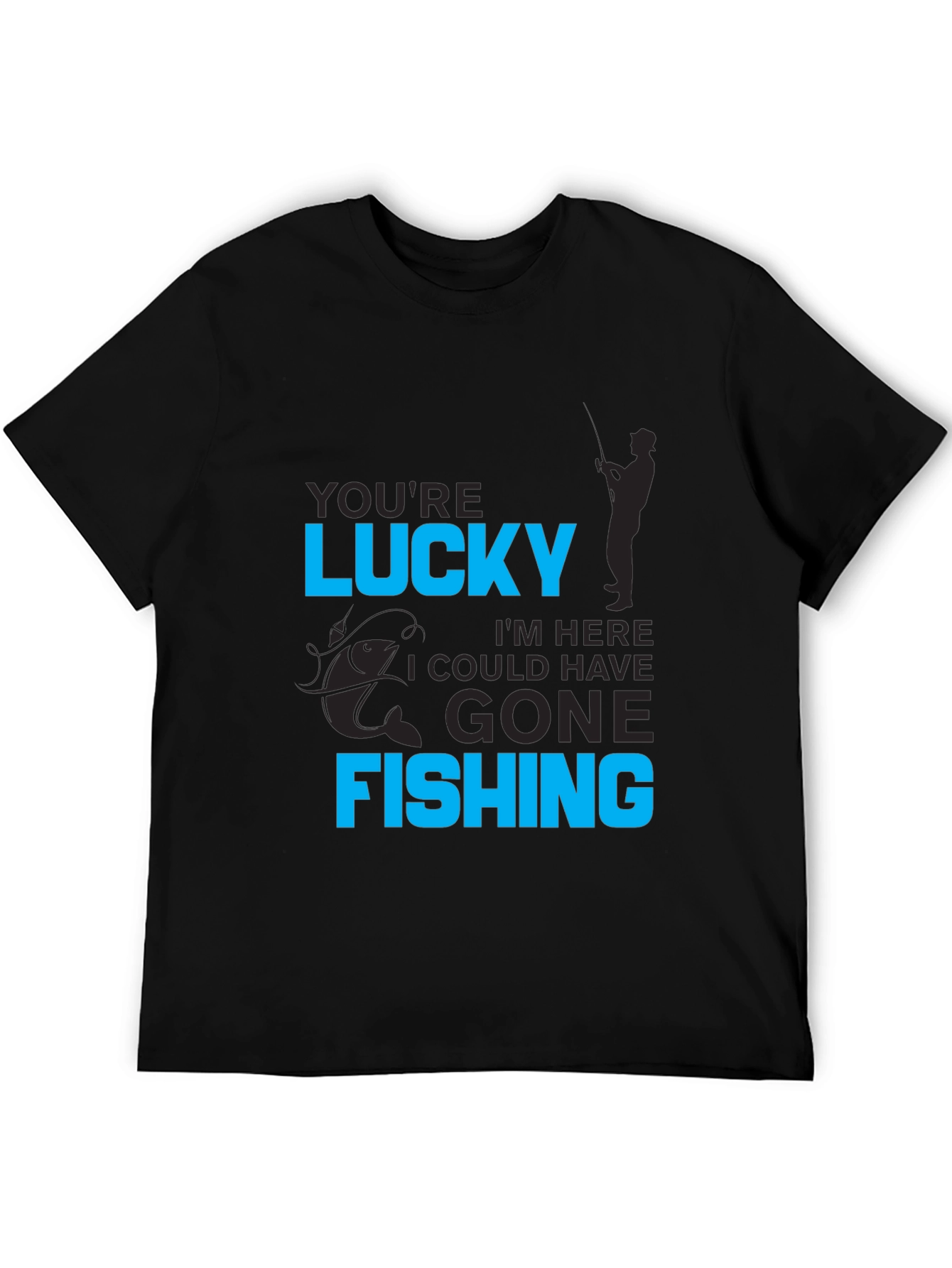 Black Lucky Fishing Graphic Tee view 5