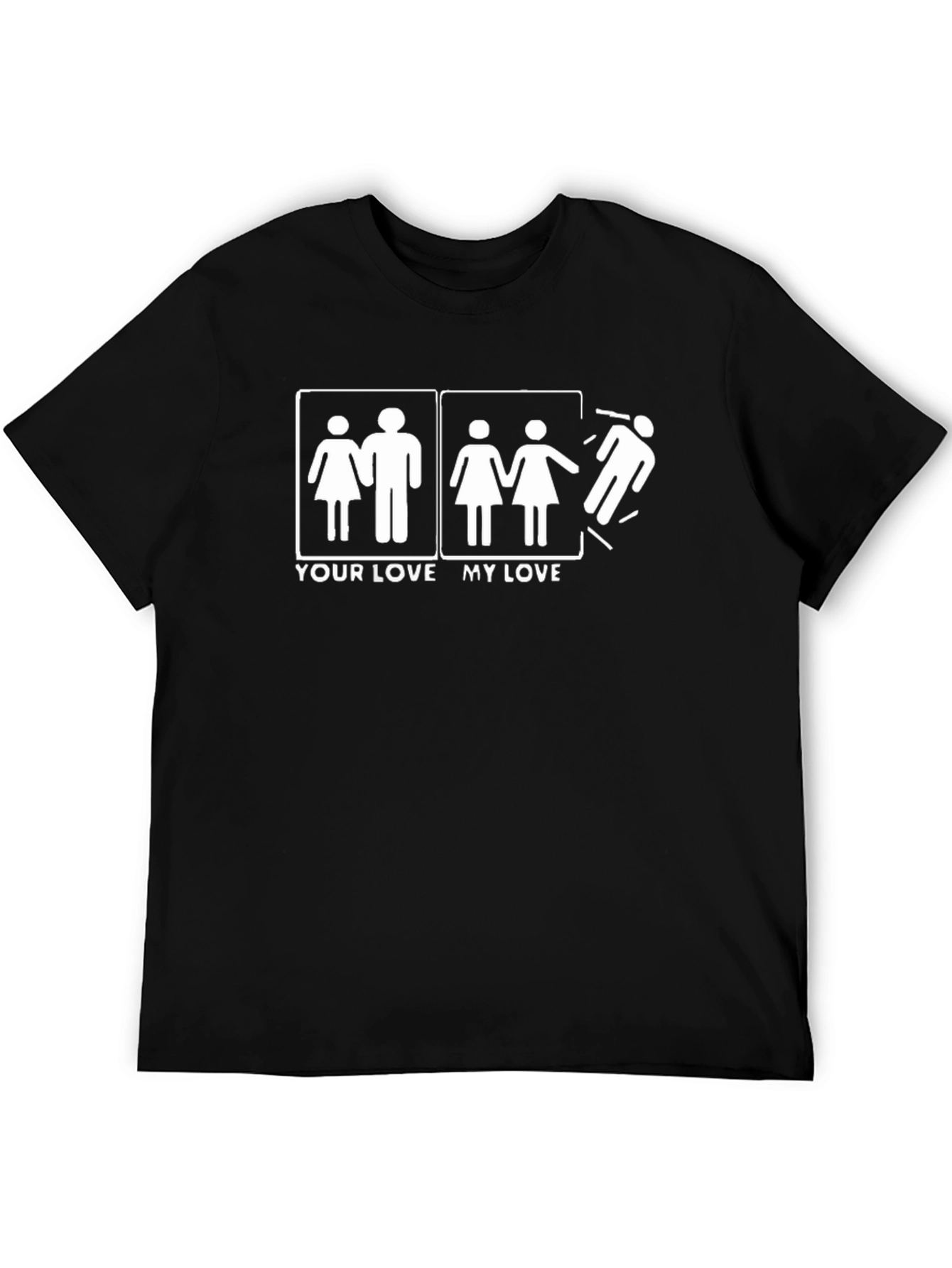 Black Humorous T-Shirt: Your Love, My Love Graphic Tee view 5