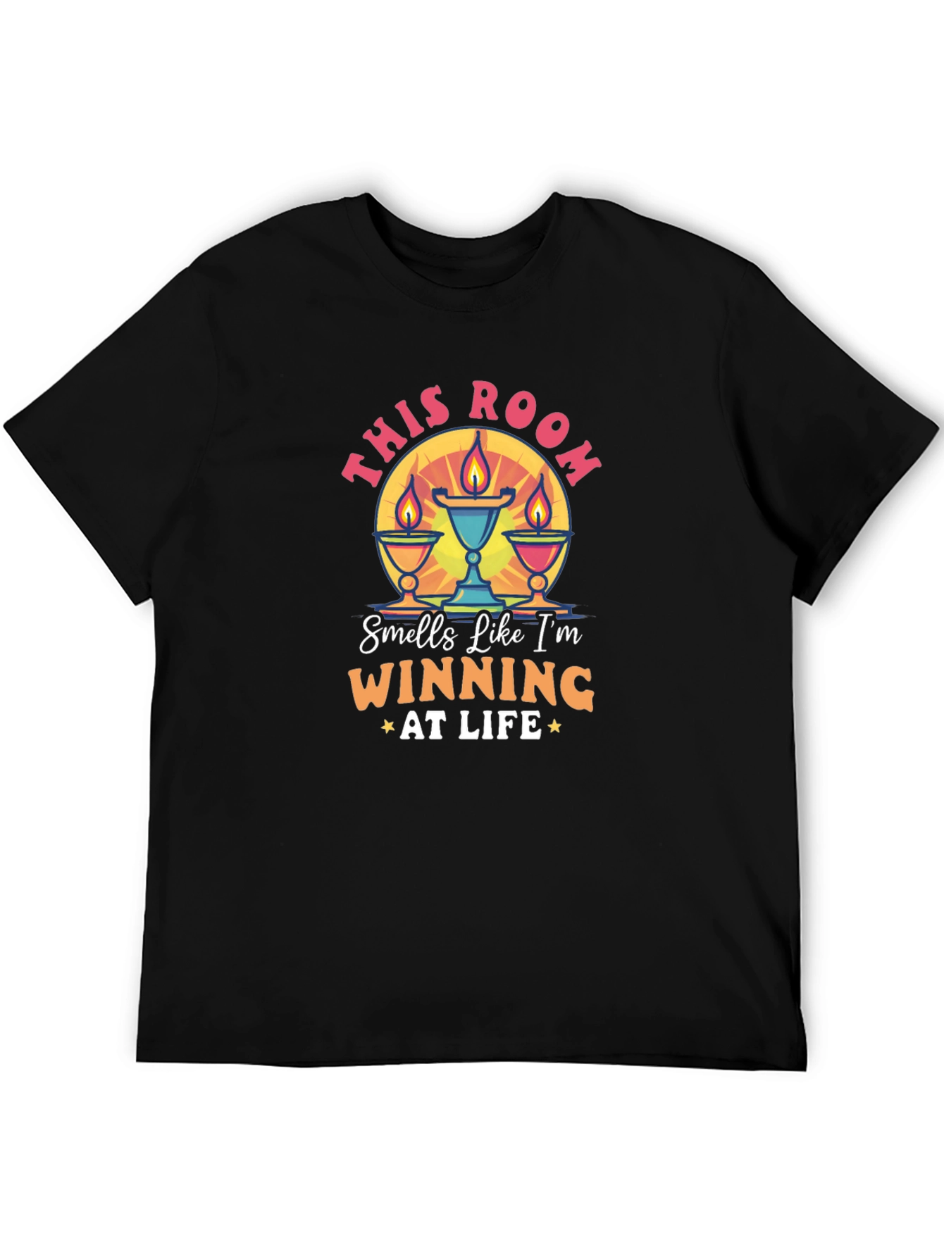 Black Winning at Life T-Shirt - Funny Scented Room Graphic Tee view 5