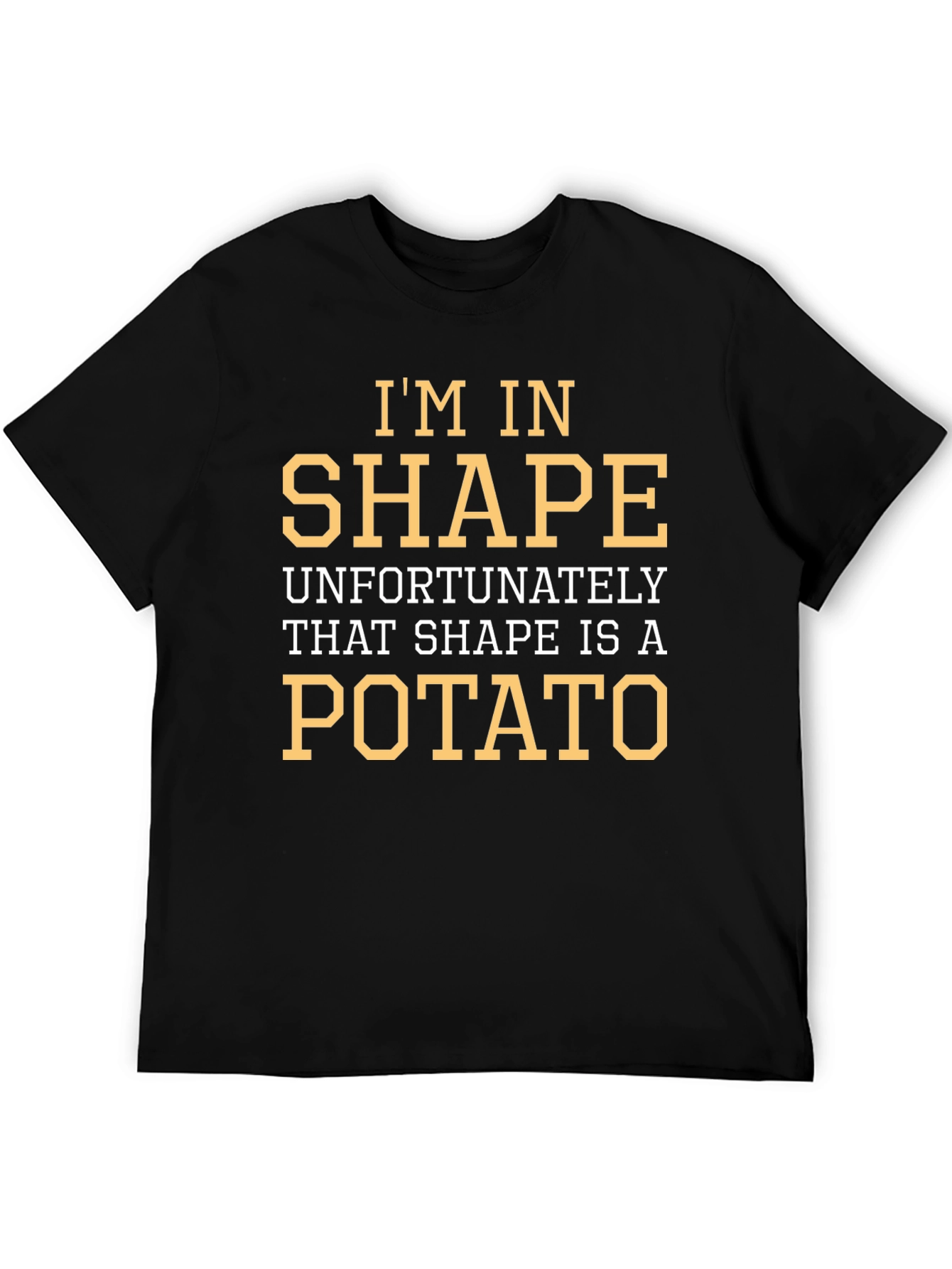 Black Funny Potato Shape T-Shirt - Novelty Graphic Tee view 5