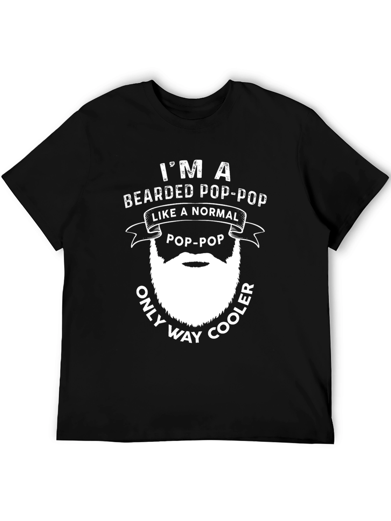 Black Bearded Pop-Pop Novelty T-Shirt view 5
