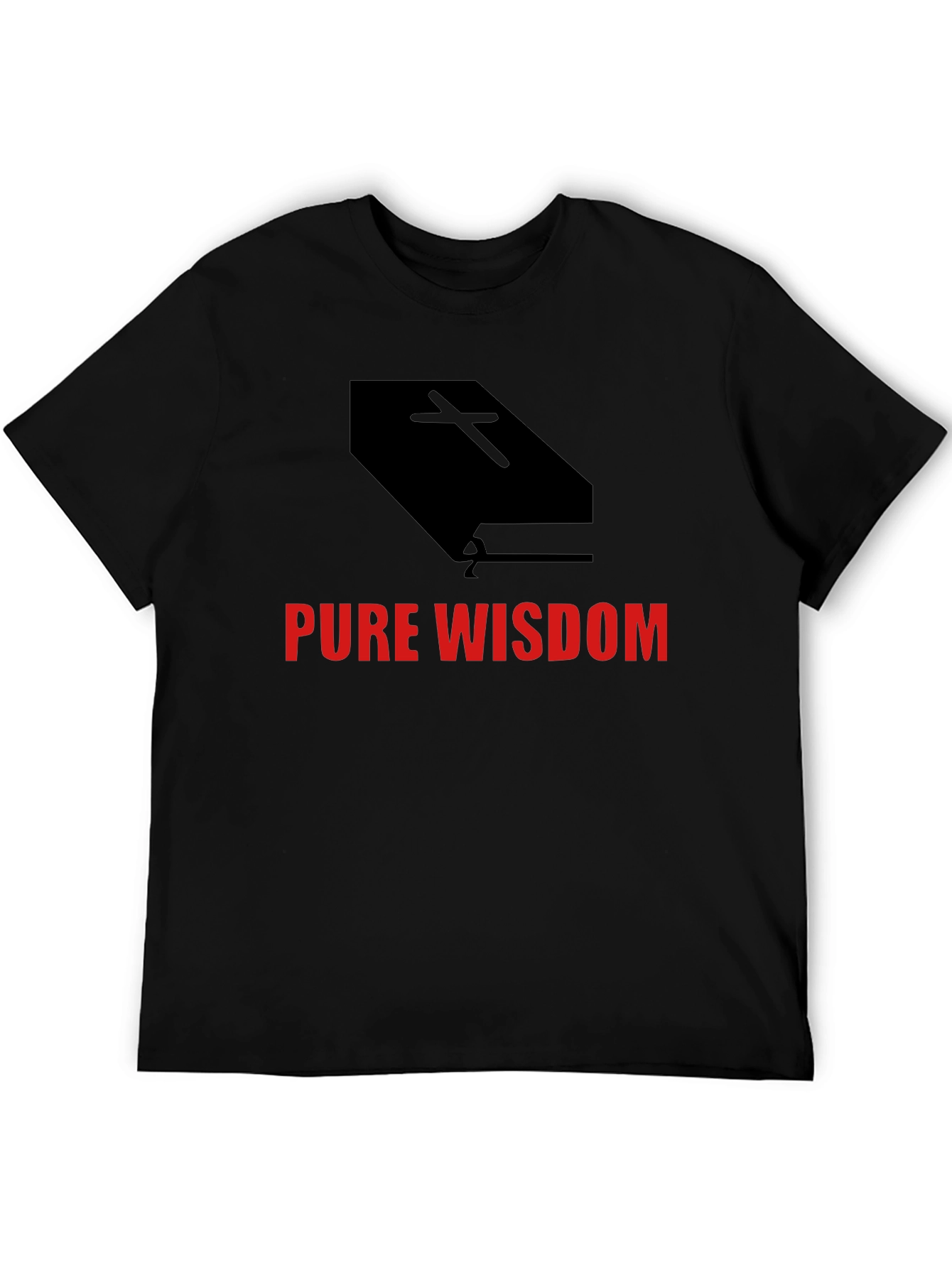 Black Pure Wisdom Graphic Tee - Black Cotton Blend view 5