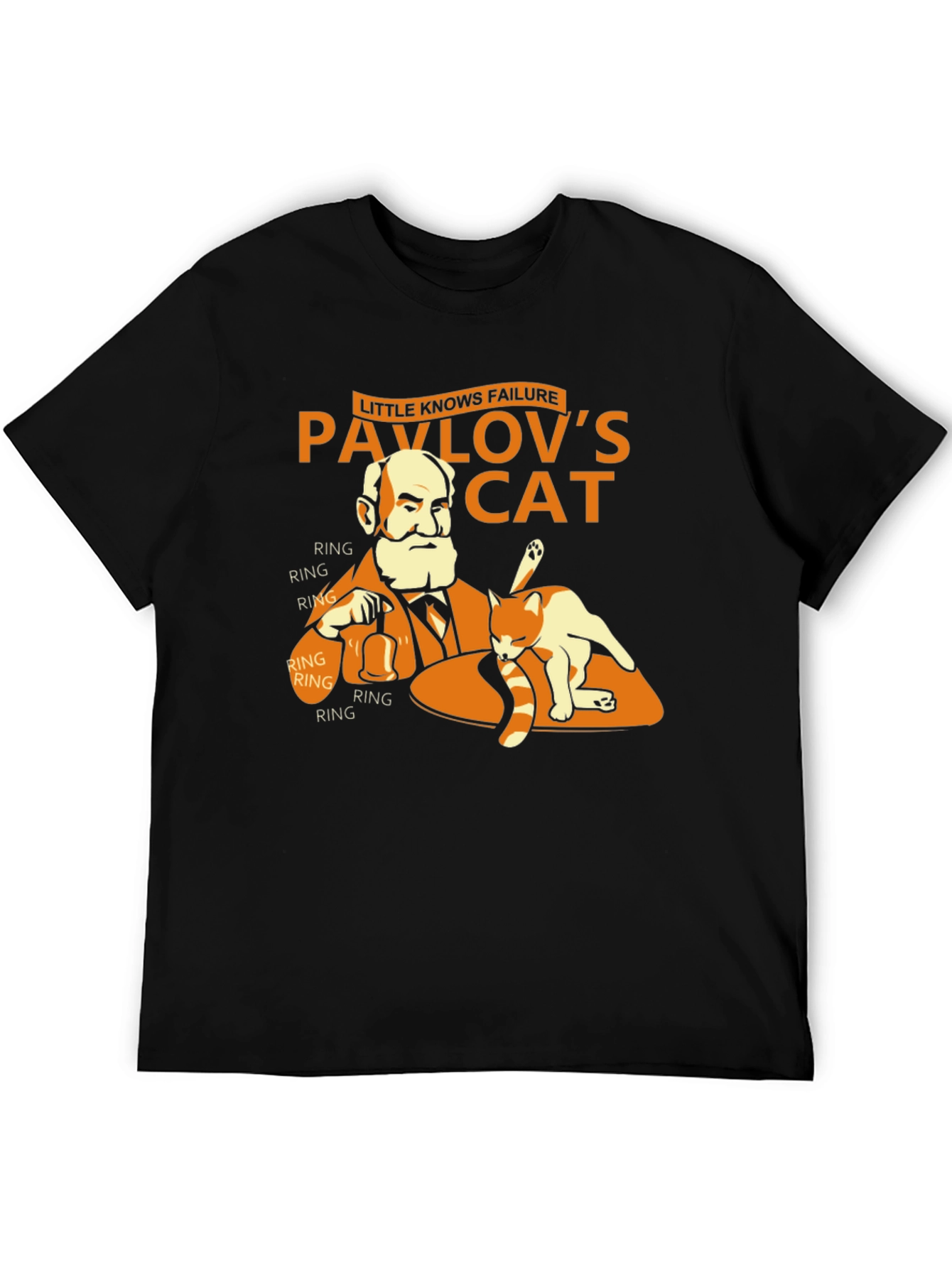 Black Pavlov's Cat T-Shirt - Funny Psychology Humor Tee view 5