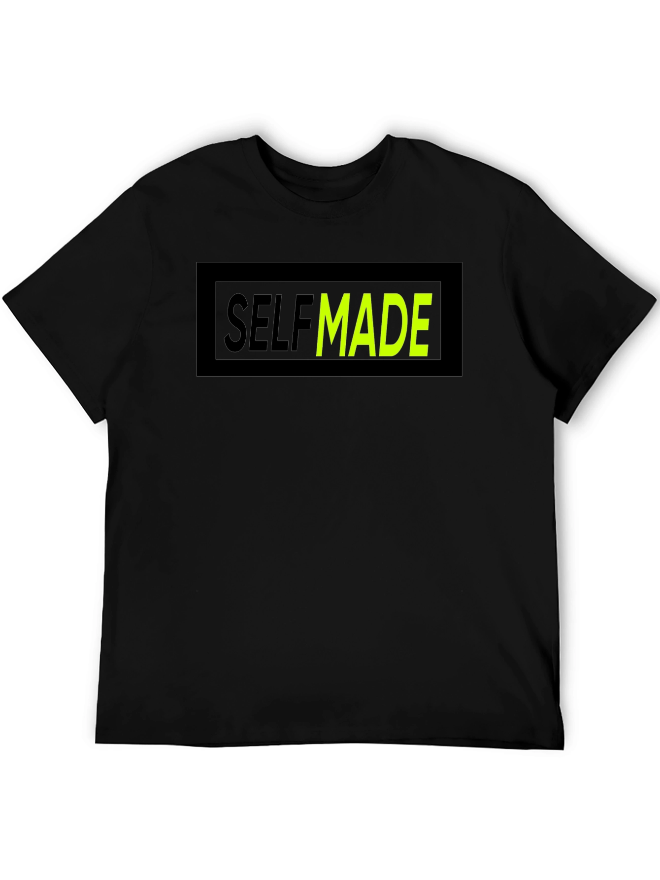 Black Self Made Graphic T-Shirt - Crew Neck Cotton Tee view 5