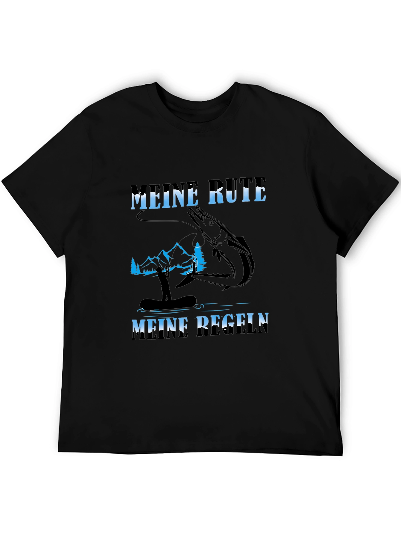 Black Fishing T-Shirt - Meine Rute Meine Regeln view 5