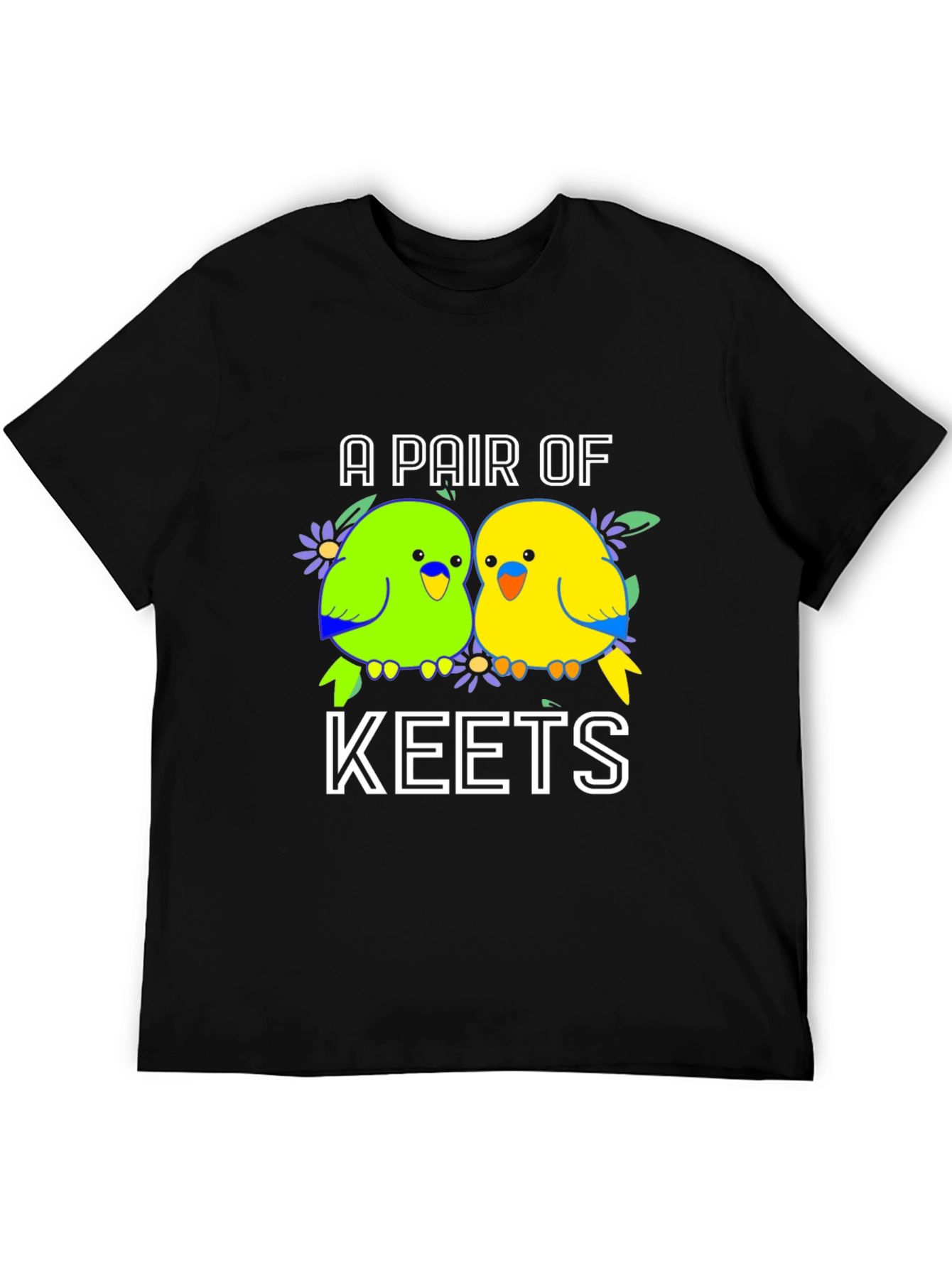 Black A Pair of Keets T-Shirt - Budgie Lover Tee view 5
