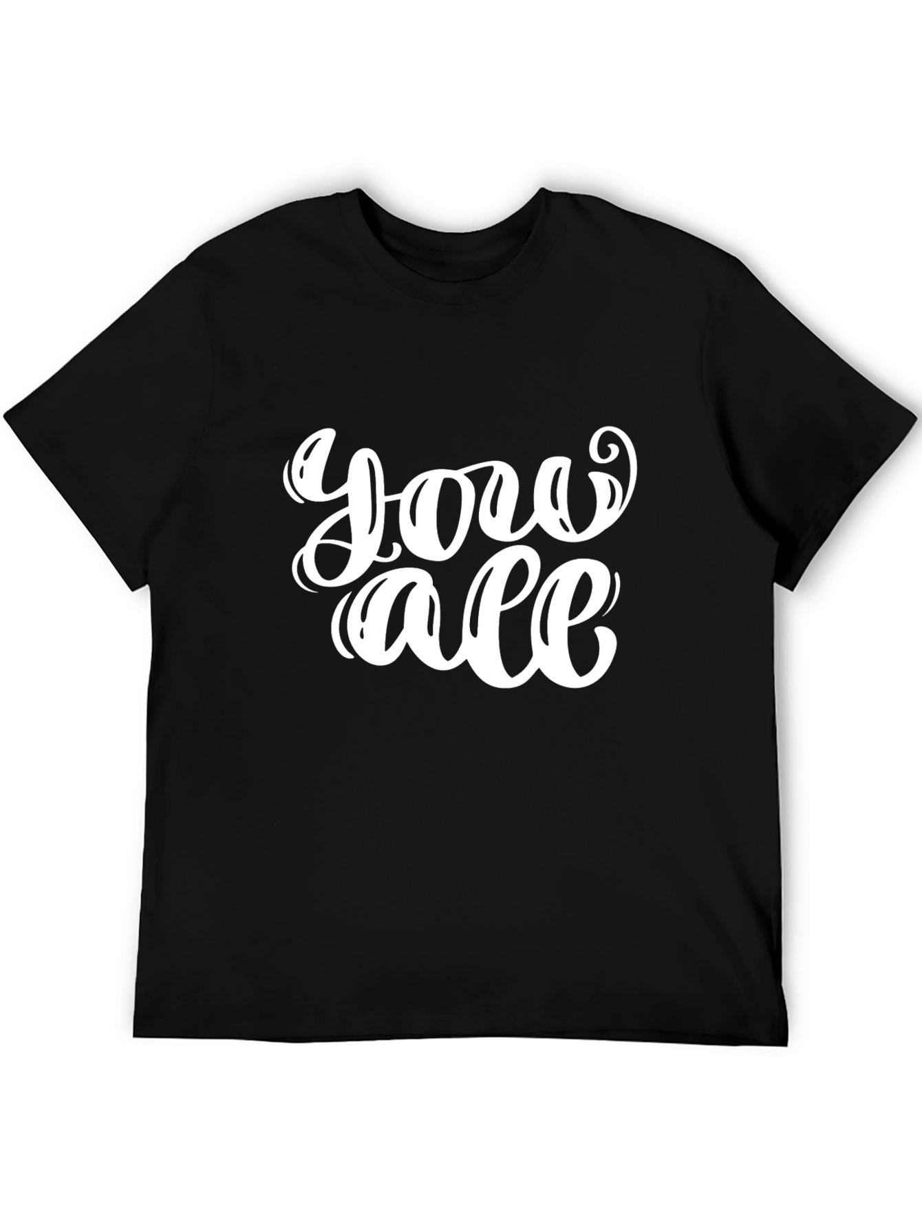 Black You All Graphic T-Shirt - Casual Black Tee view 5