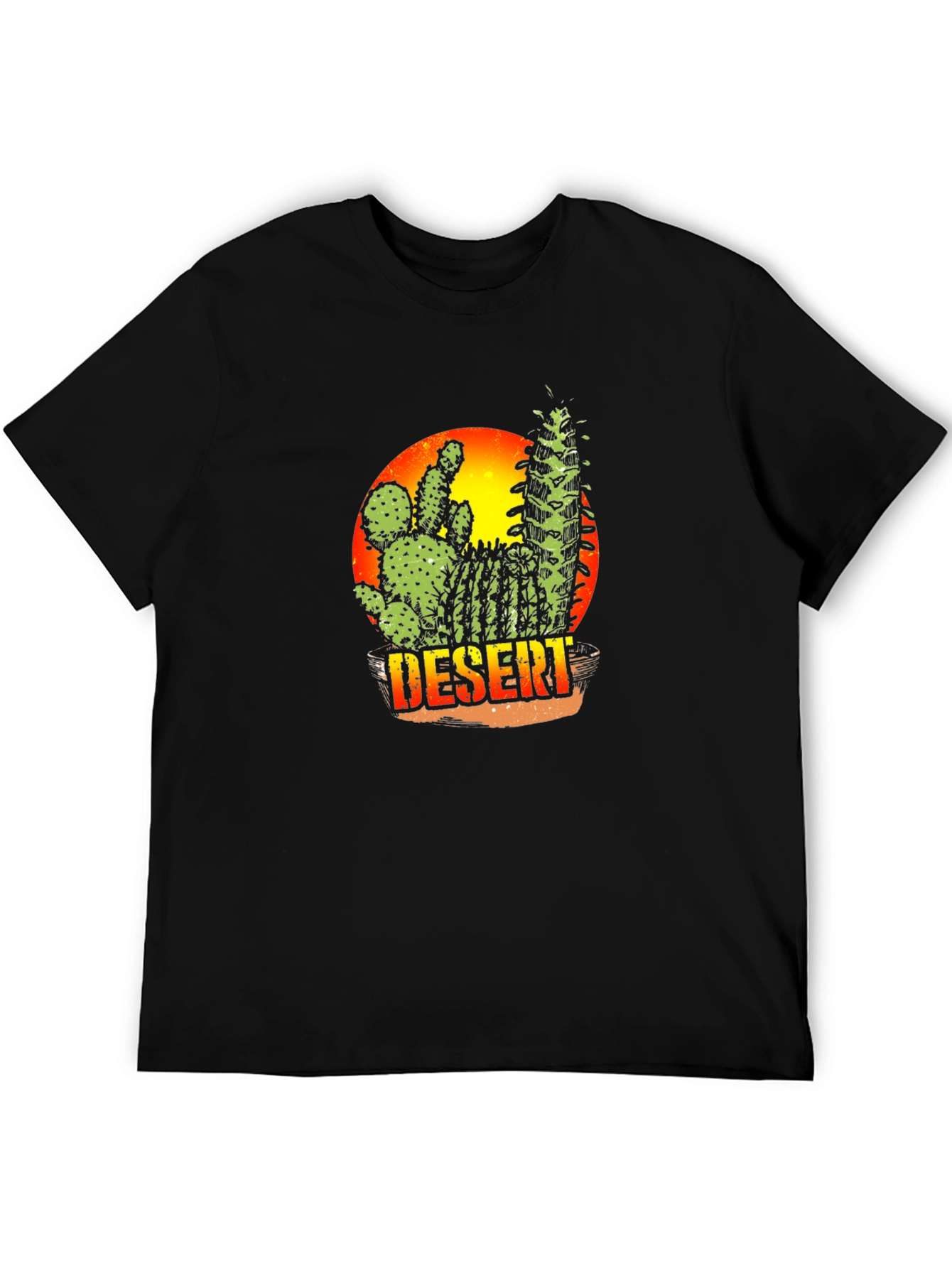 Black Desert Cactus Graphic Tee - Black view 5
