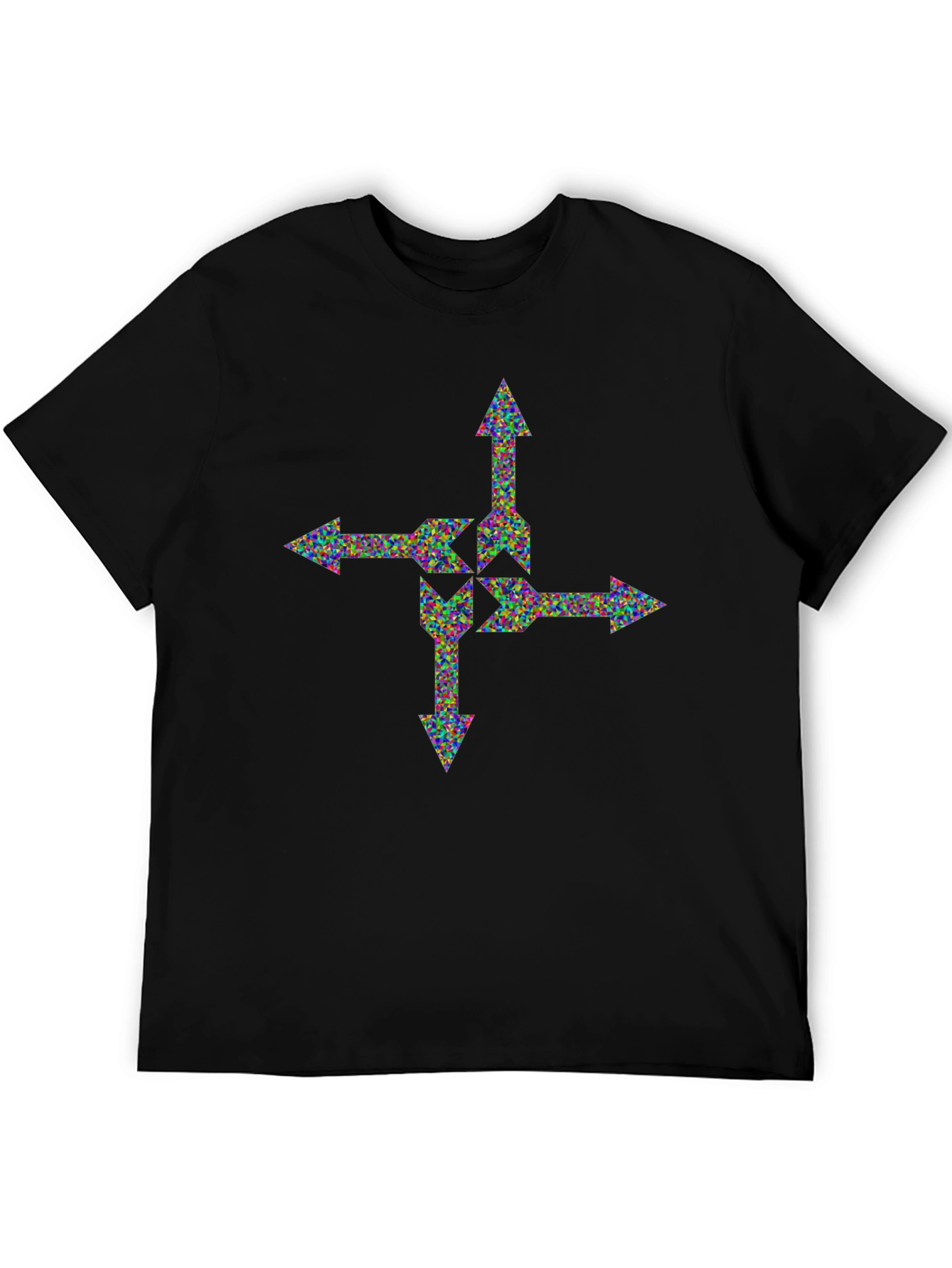 Black Abstract Arrow T-Shirt view 5