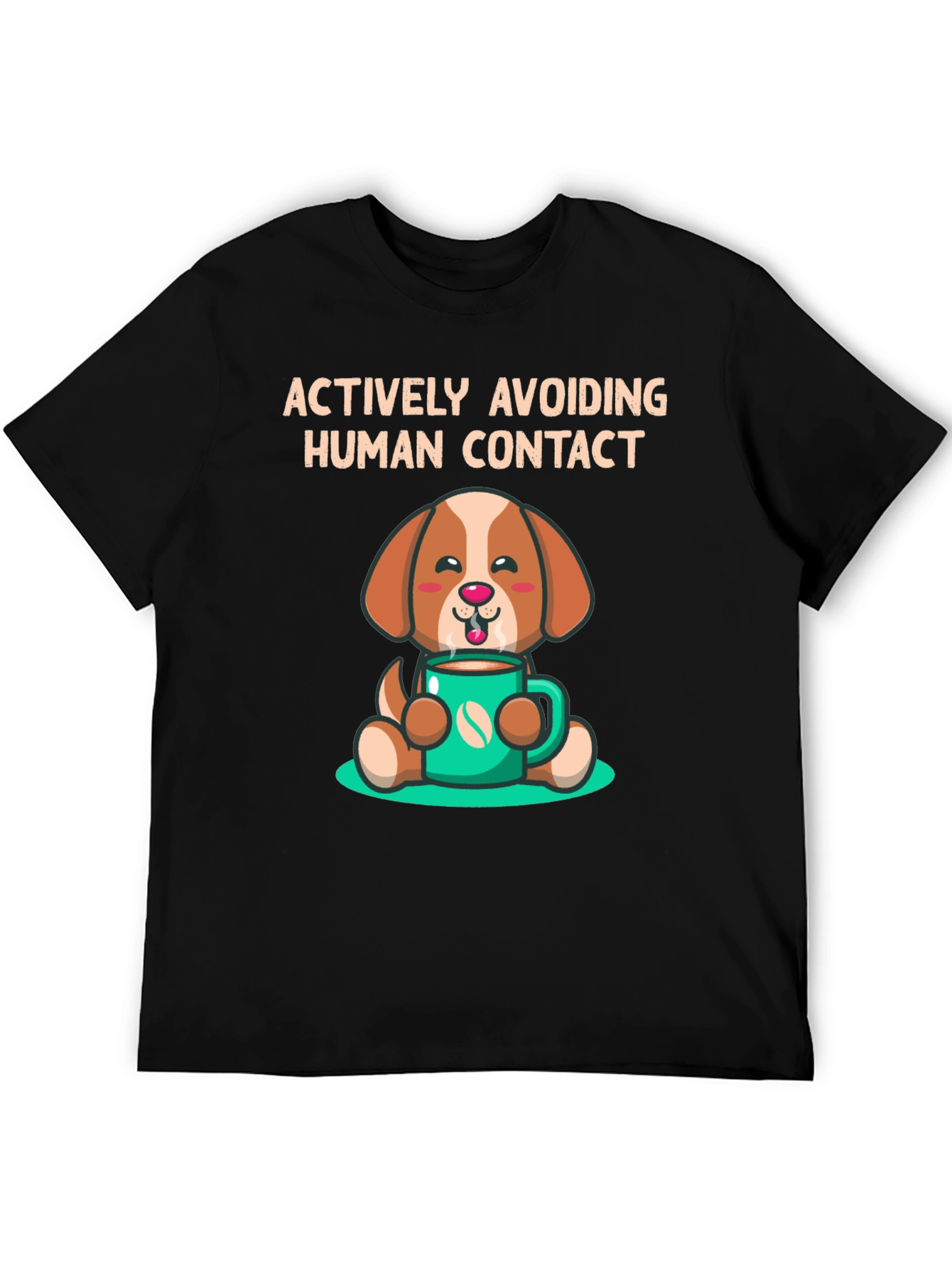 Black Actively Avoiding Human Contact Dog T-Shirt view 5