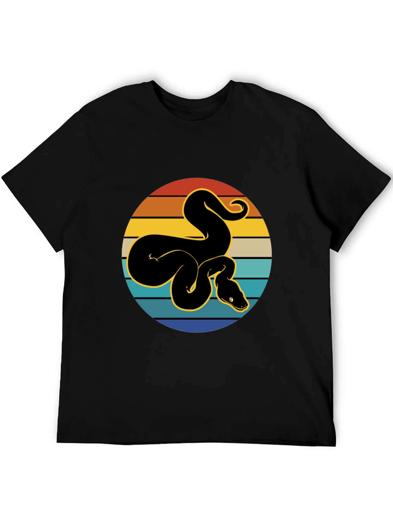Black Retro Snake Graphic Tee - Black T-Shirt view 5