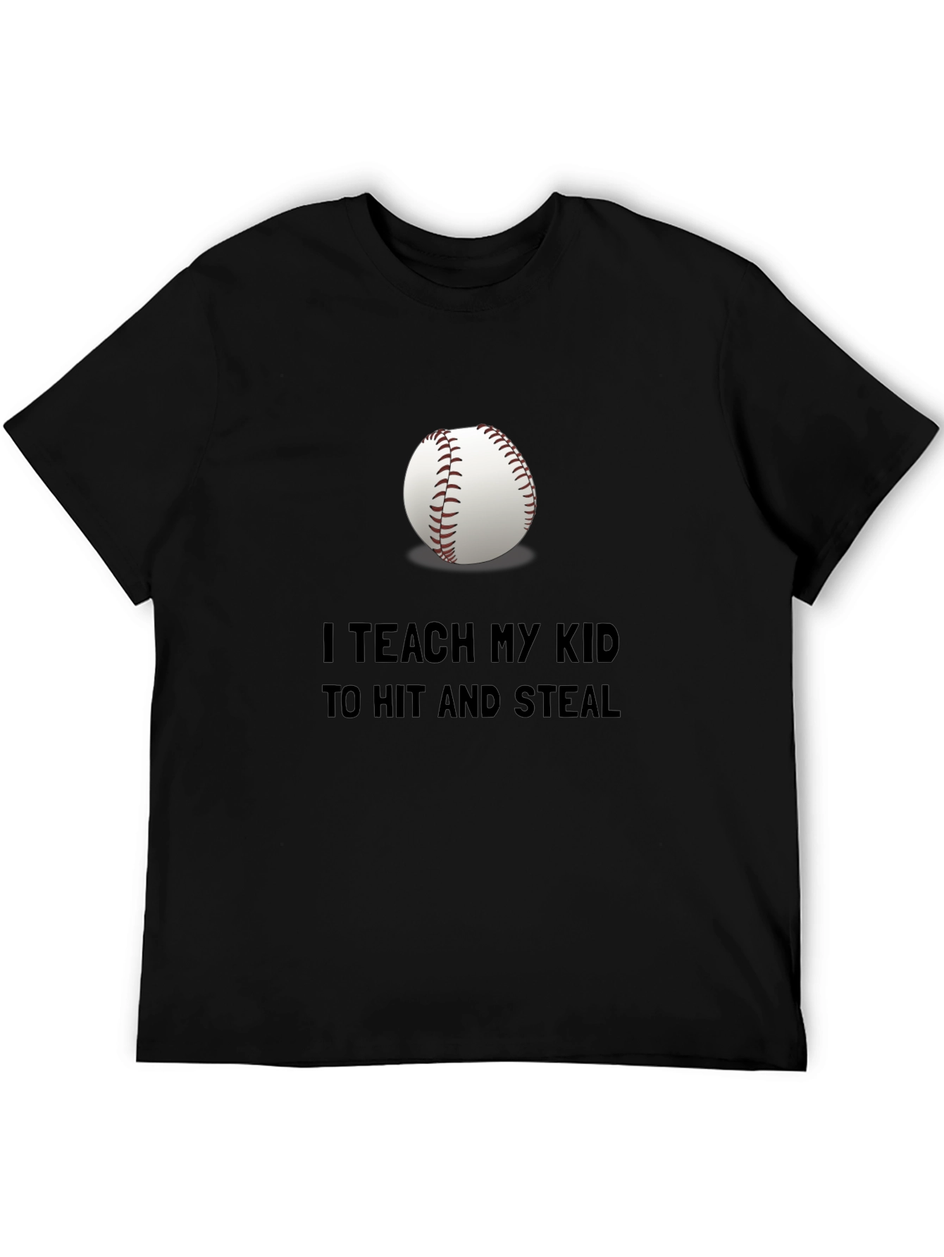 Black I Teach My Kid Baseball T-Shirt view 5