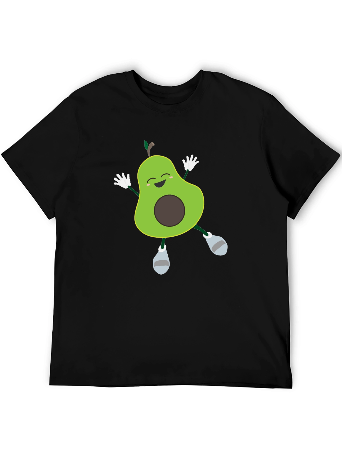 Black Funny Avocado T-Shirt - Happy Dancing Fruit Tee view 5