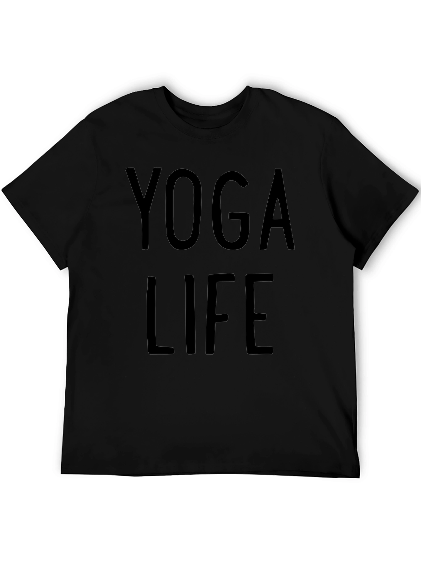 Black Yoga Life Graphic T-Shirt - Black Cotton Blend view 5