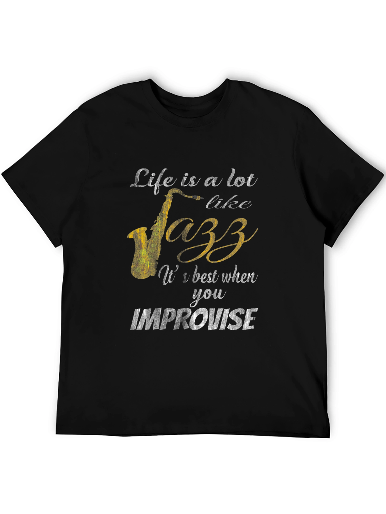 Black Life is Jazz Improvisation Graphic T-Shirt view 5