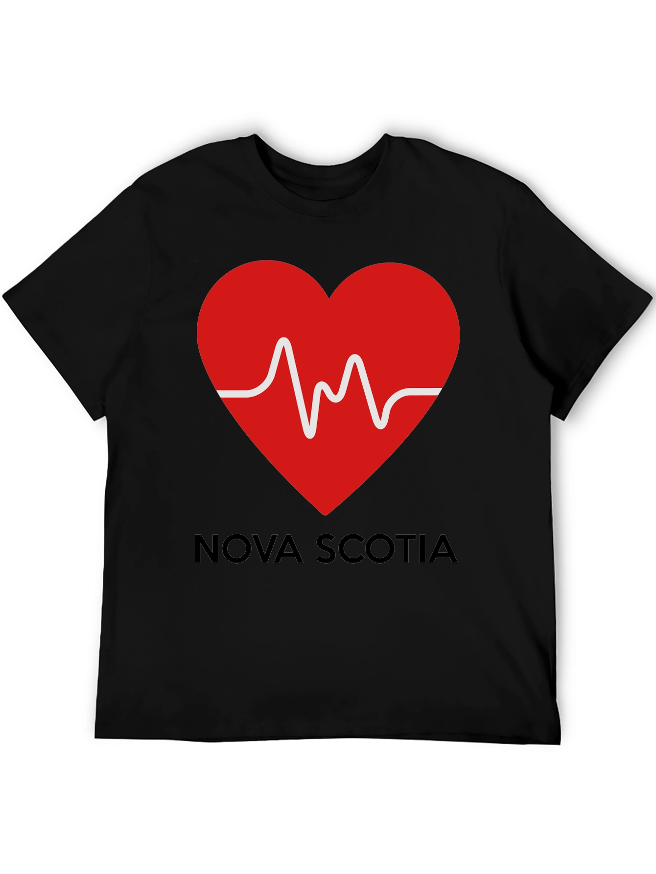 Black Nova Scotia Heartbeat T-Shirt view 5