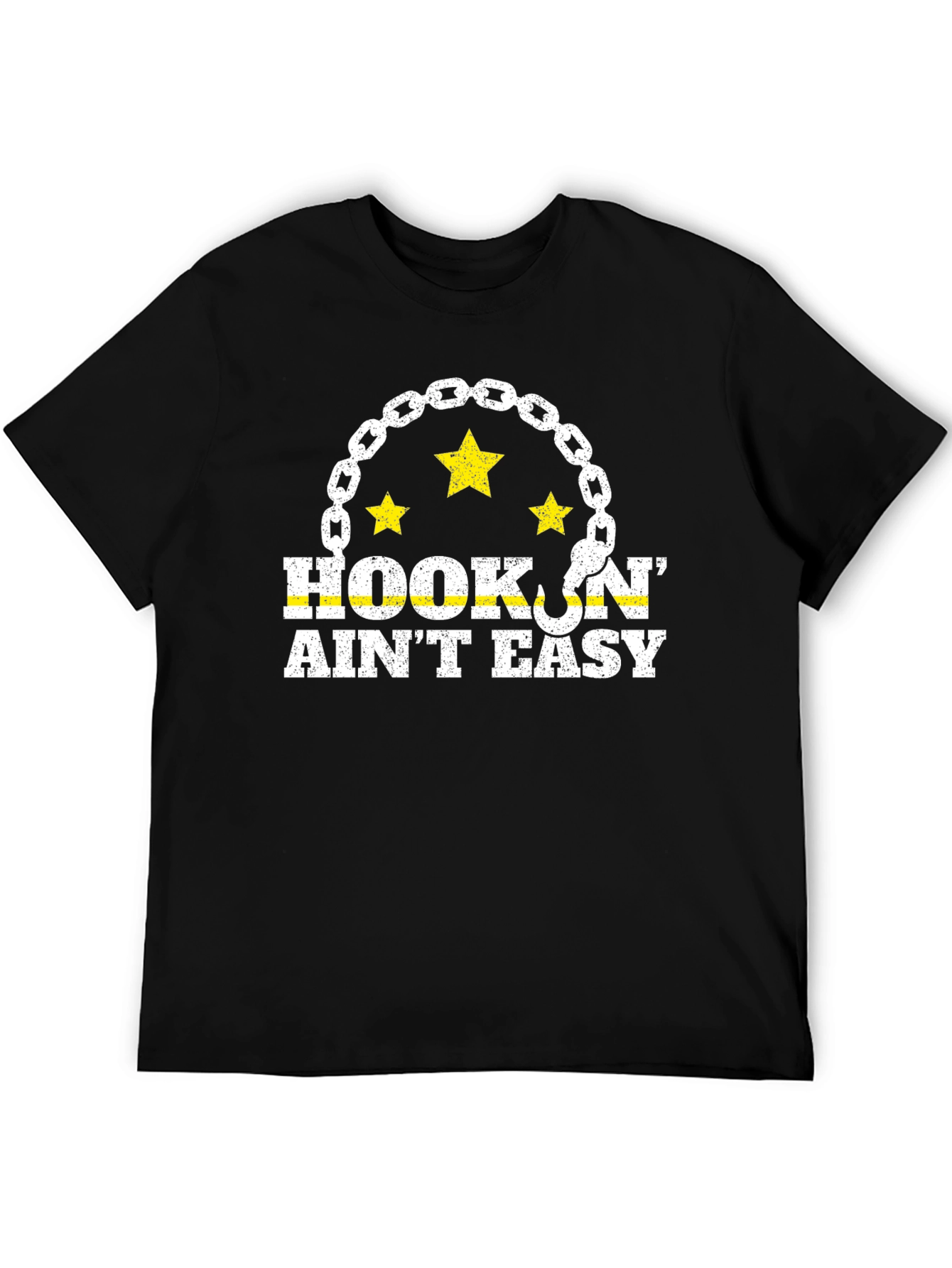 Black Hookin' Ain't Easy Black Graphic Tee view 5