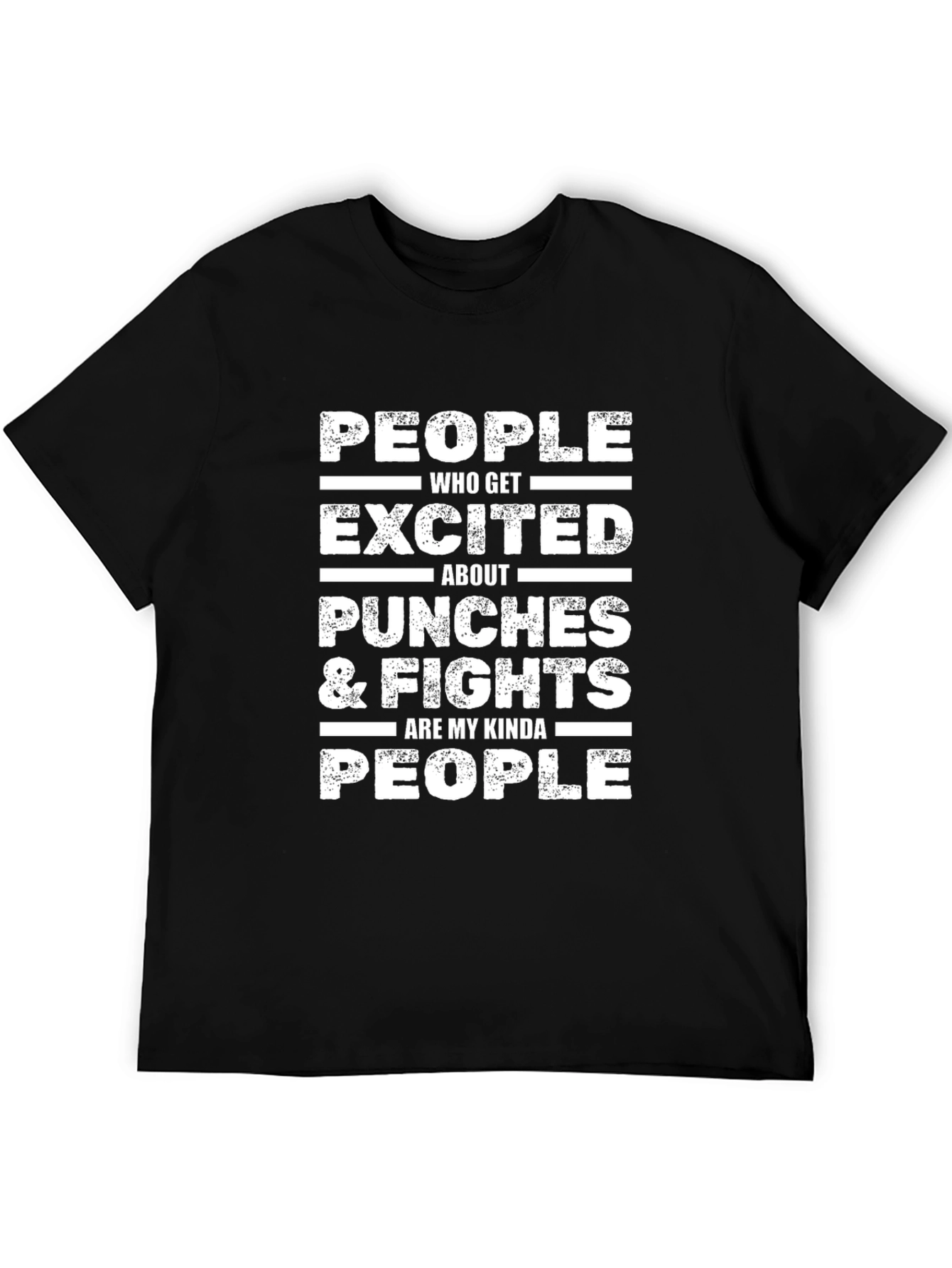 Black Funny Punches & Fights People T-Shirt view 5
