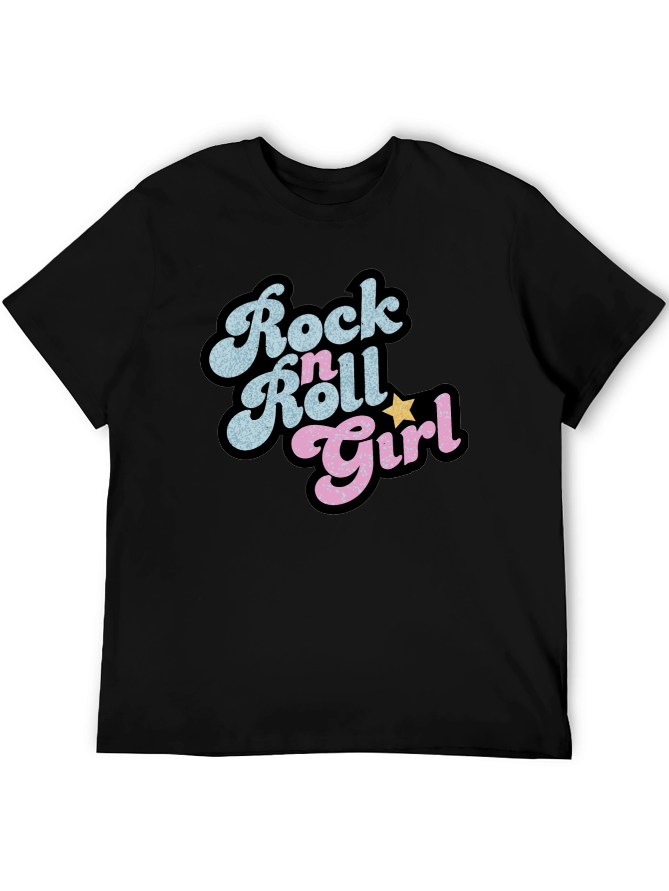 Black Rock n Roll Girl Black Graphic Tee view 5
