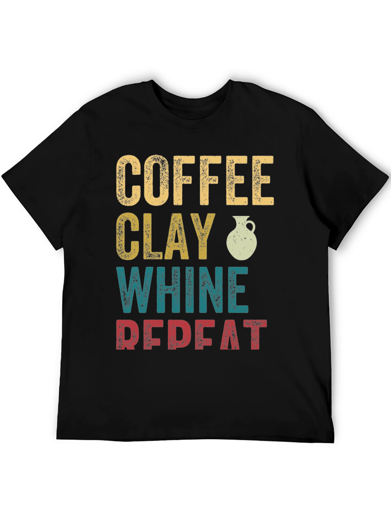 Black Coffee Clay Whine Repeat Graphic T-Shirt view 5
