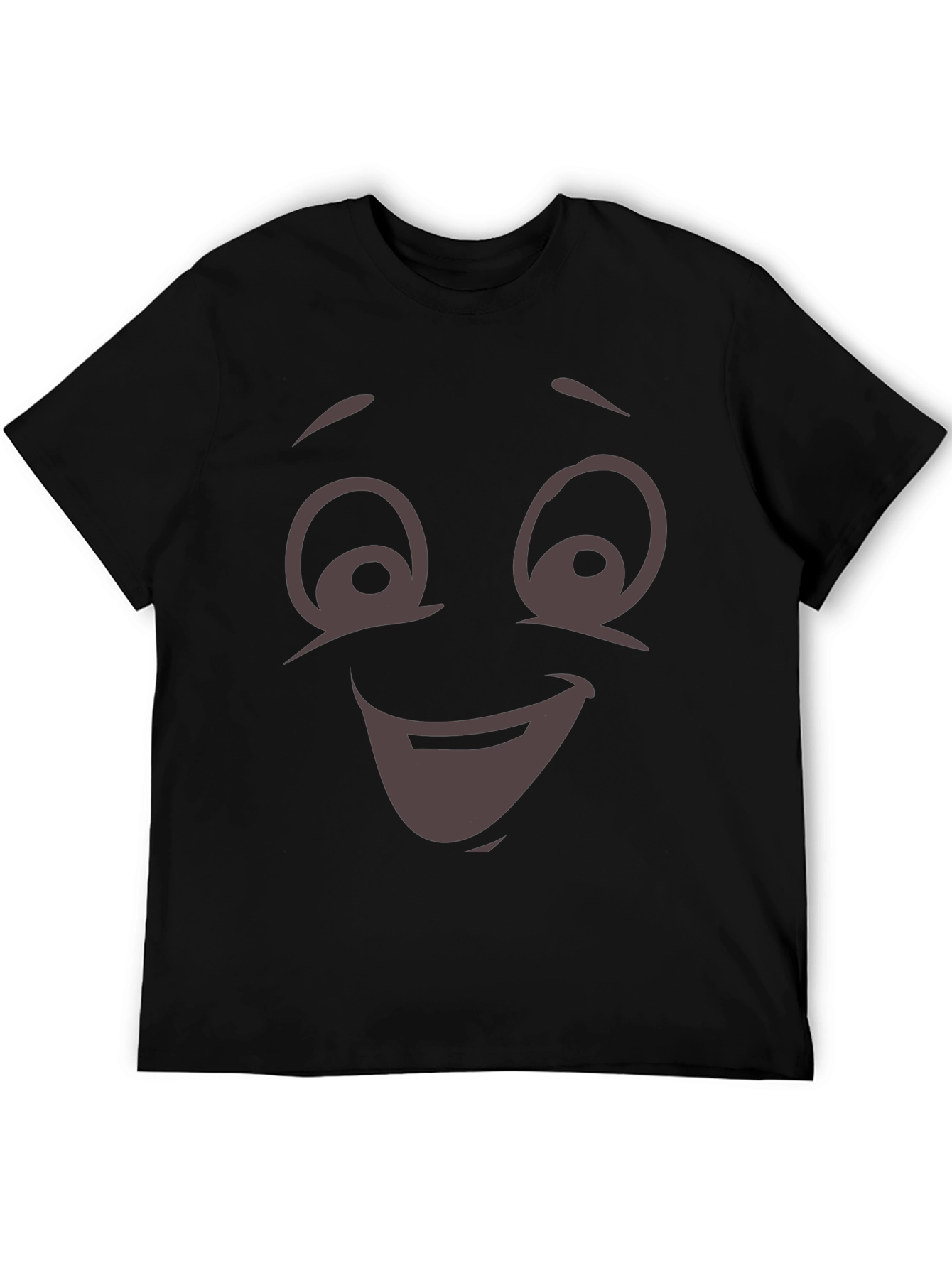 Black Funny Cartoon Face T-Shirt - Expressive Graphic Tee view 5