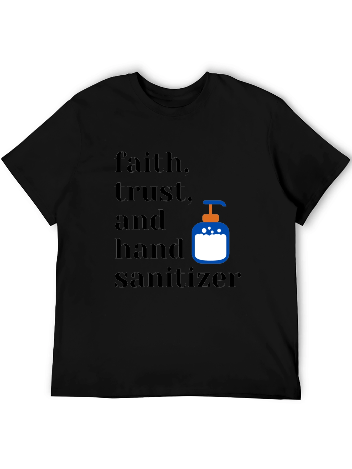 Black Faith, Trust, & Hand Sanitizer Graphic Tee view 5
