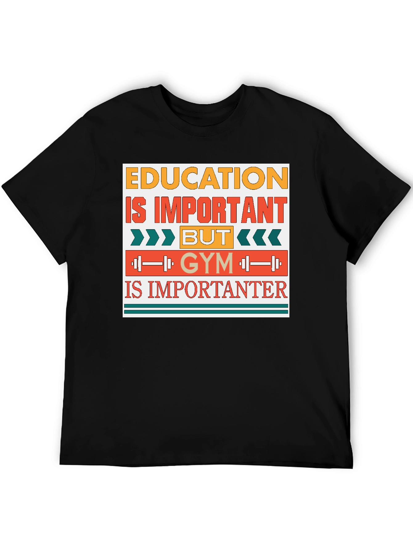 Black Education Important, Gym Importanter T-Shirt view 5