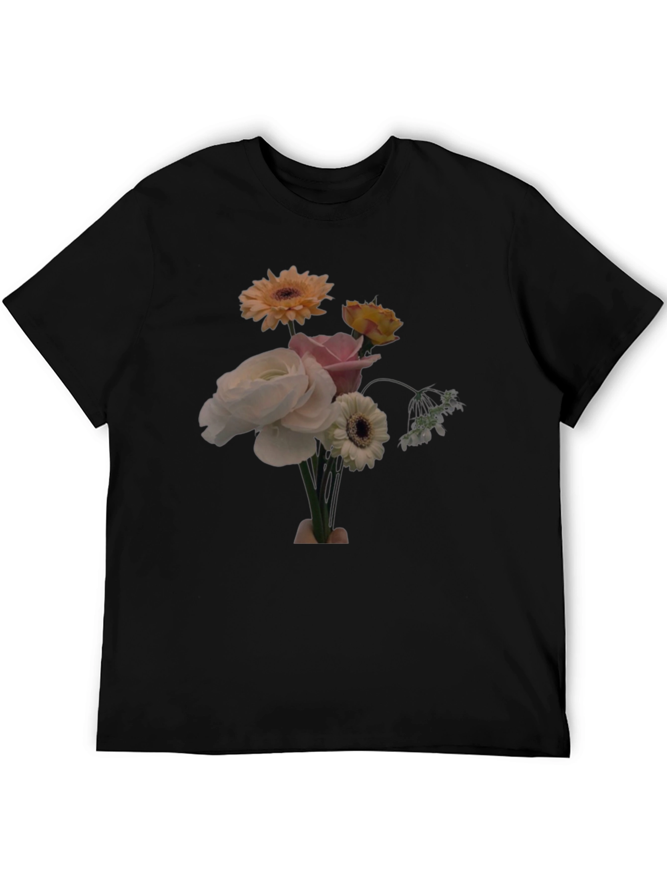 Black Floral Bouquet Graphic Tee - Casual Comfort view 5