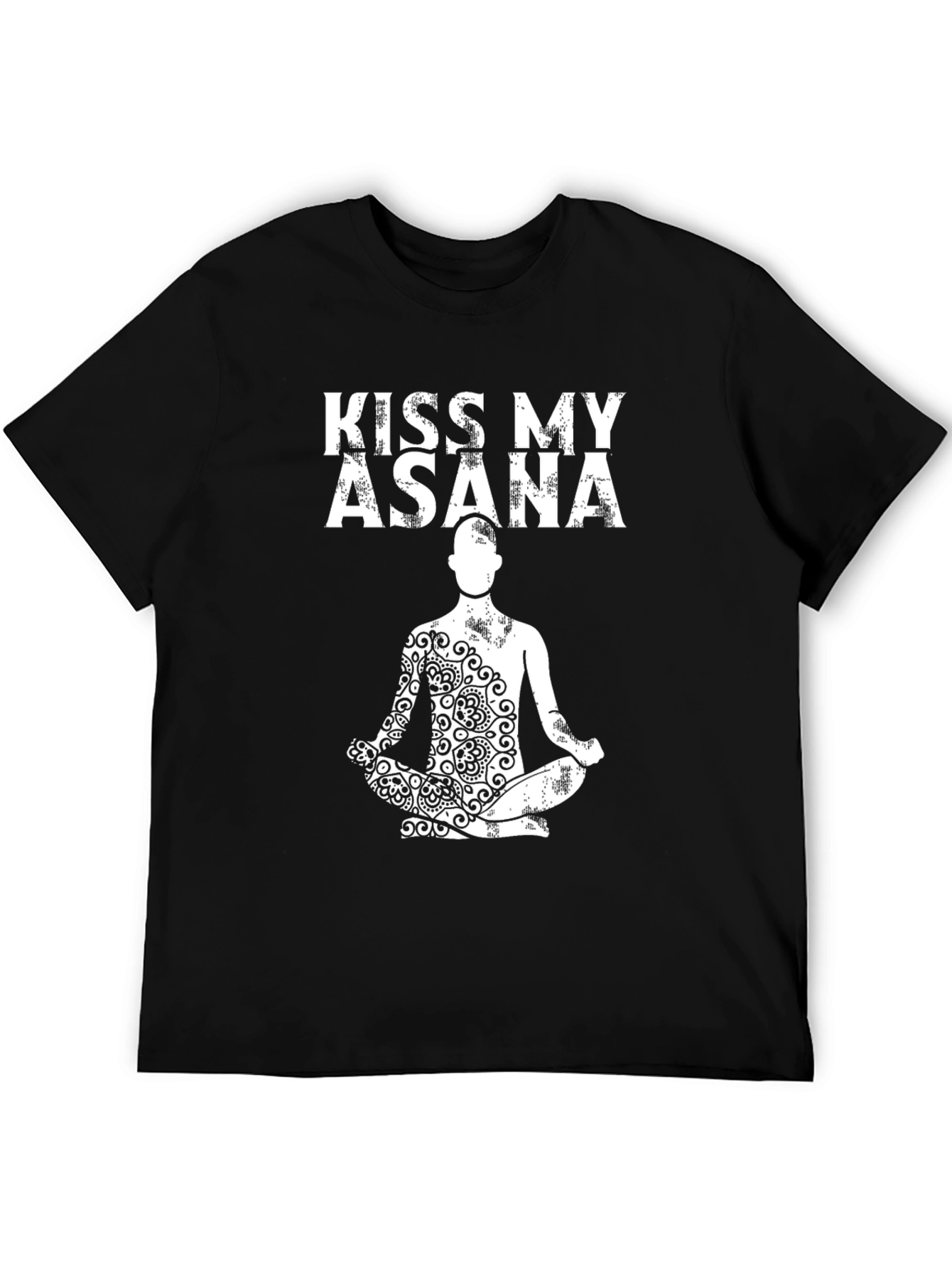 Black Kiss My Asana Yoga T-Shirt - Zen Meditation Apparel view 5