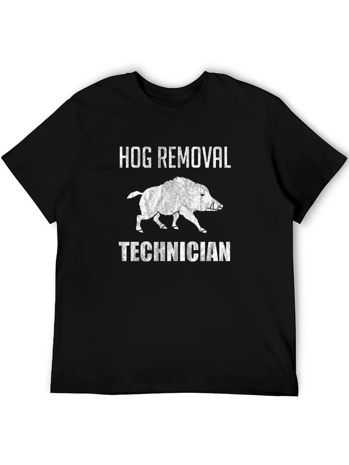 Black Hog Removal Technician Graphic T-Shirt view 5