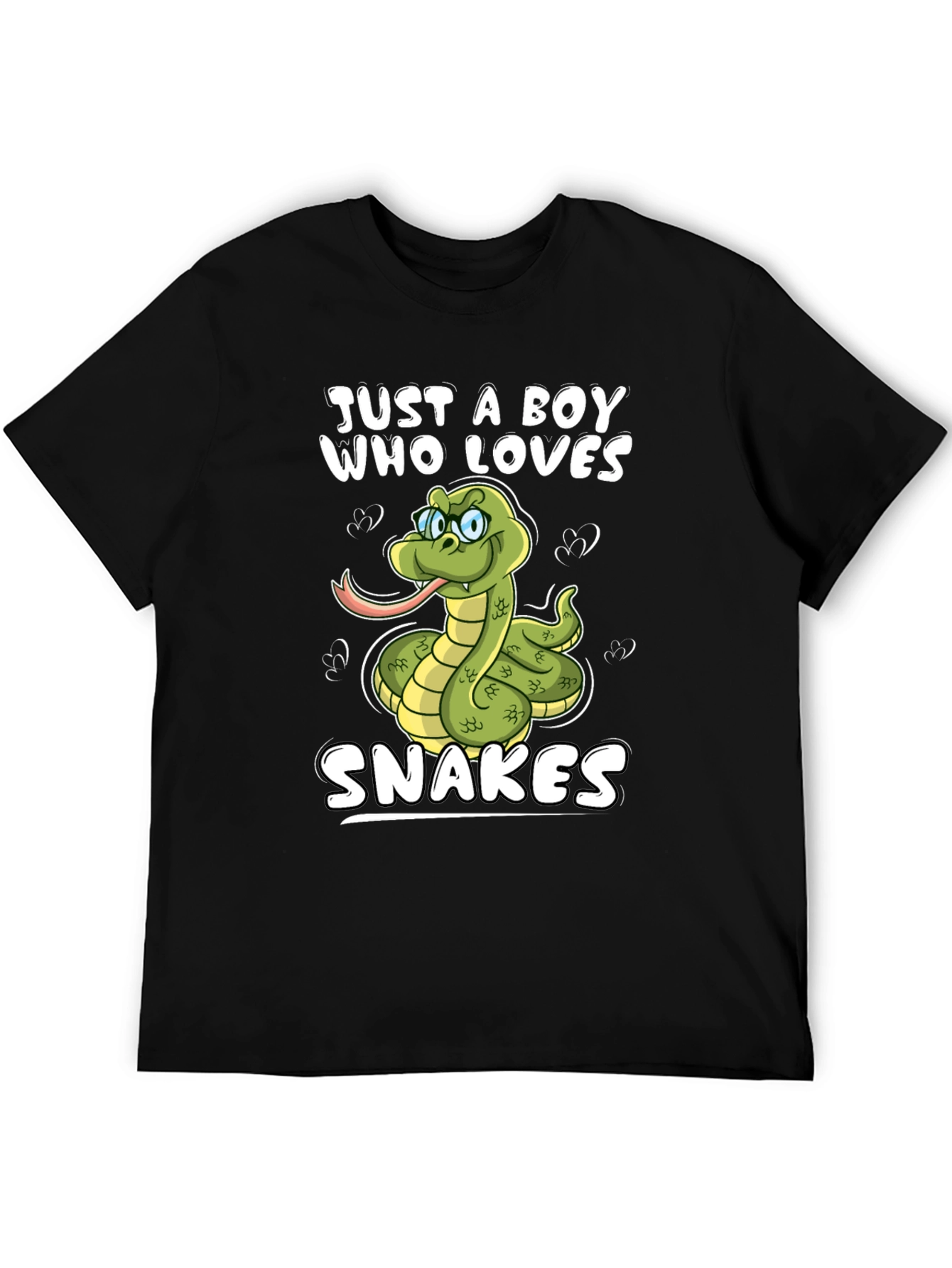 Black Boy Who Loves Snakes Graphic T-Shirt view 5