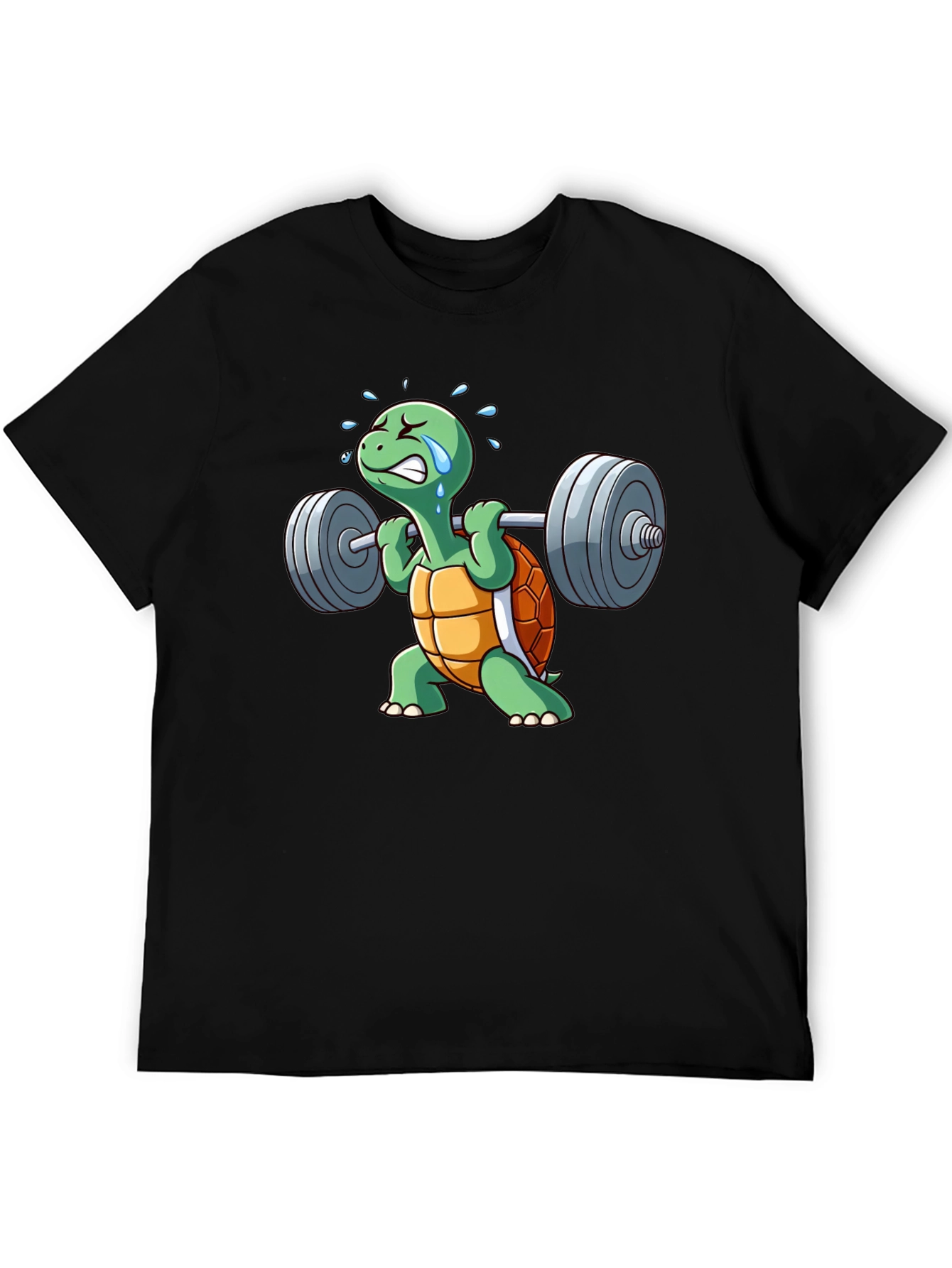 Black Turtle Gym T-Shirt - Funny Weightlifting Design view 5