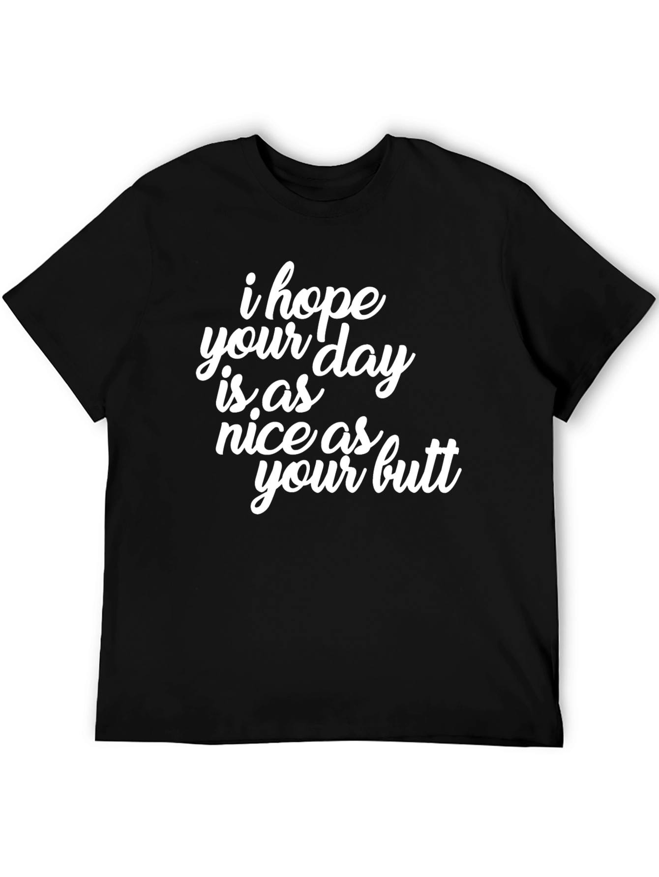 Black Funny "Nice Butt" Graphic Tee - Black Cotton T-Shirt view 5