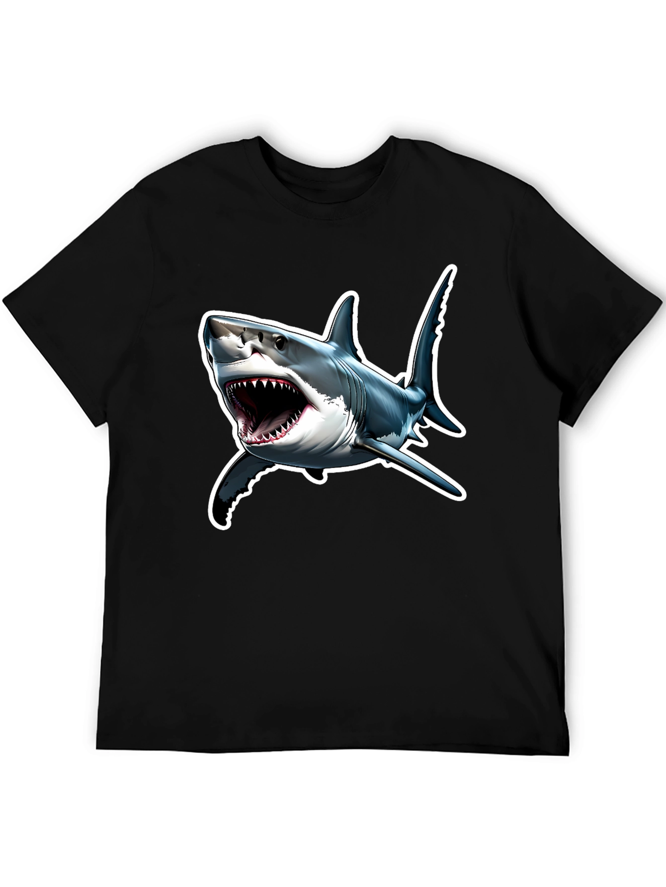 Black Shark Attack T-Shirt - Bold Graphic Tee view 5