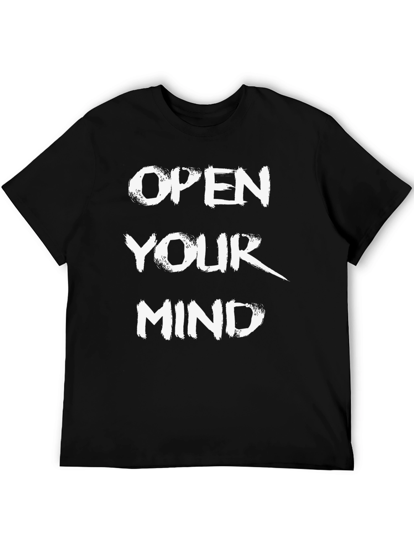 Black Open Your Mind Graphic Tee - Trendy Black T-Shirt view 5