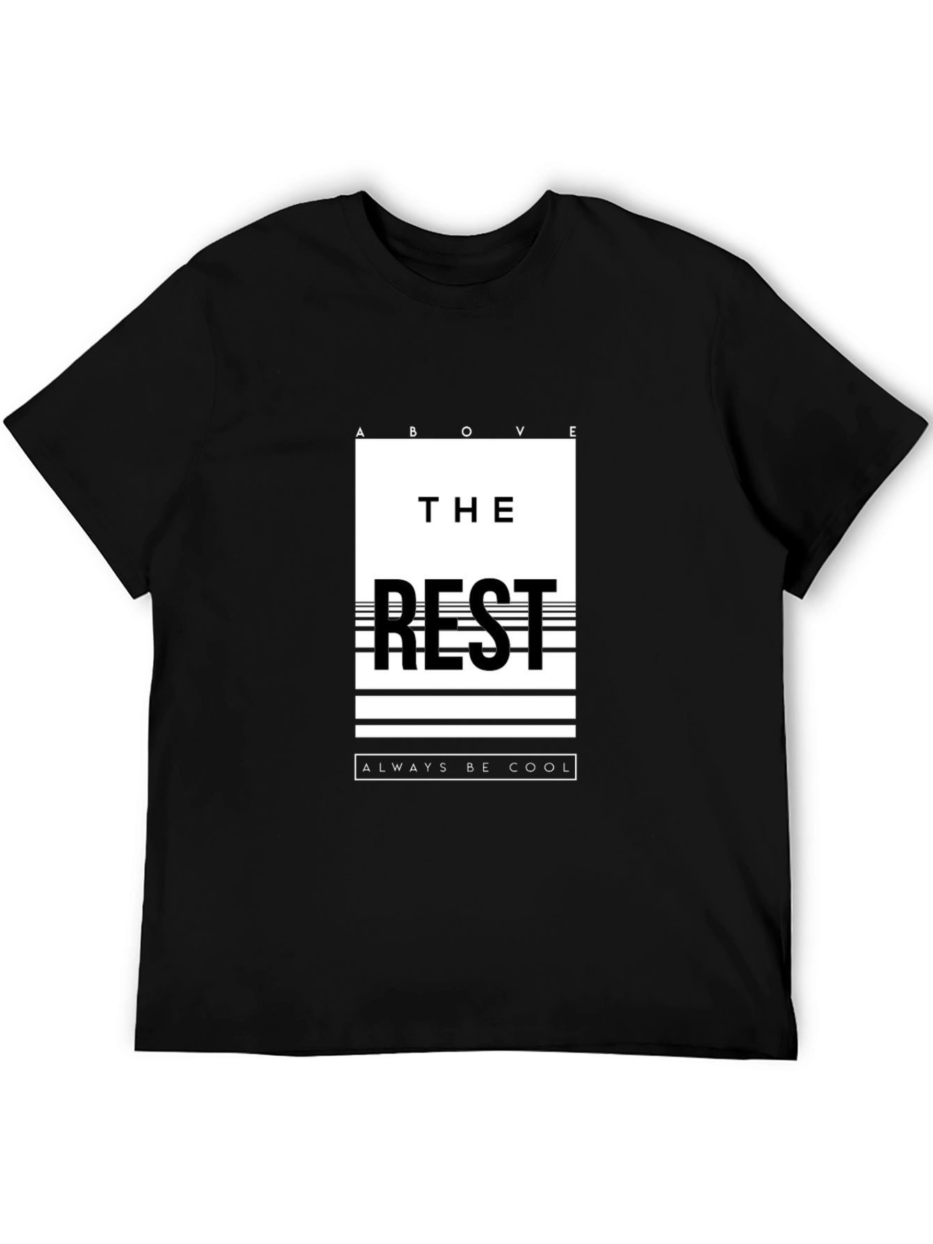 Black Stylish Black T-Shirt with 'Above the Rest' Graphic view 5