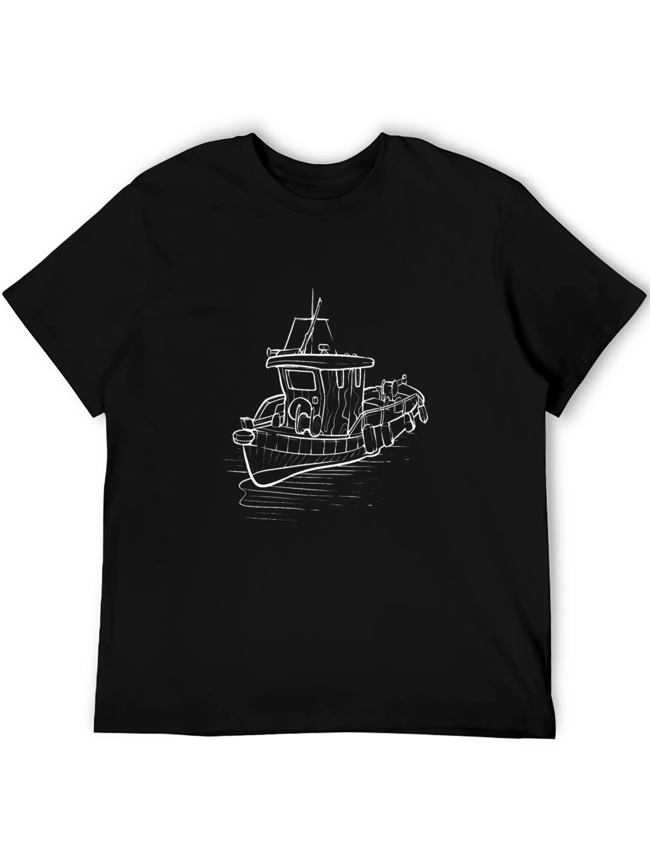 Black Boat Graphic Tee - Black Cotton Comfort view 5