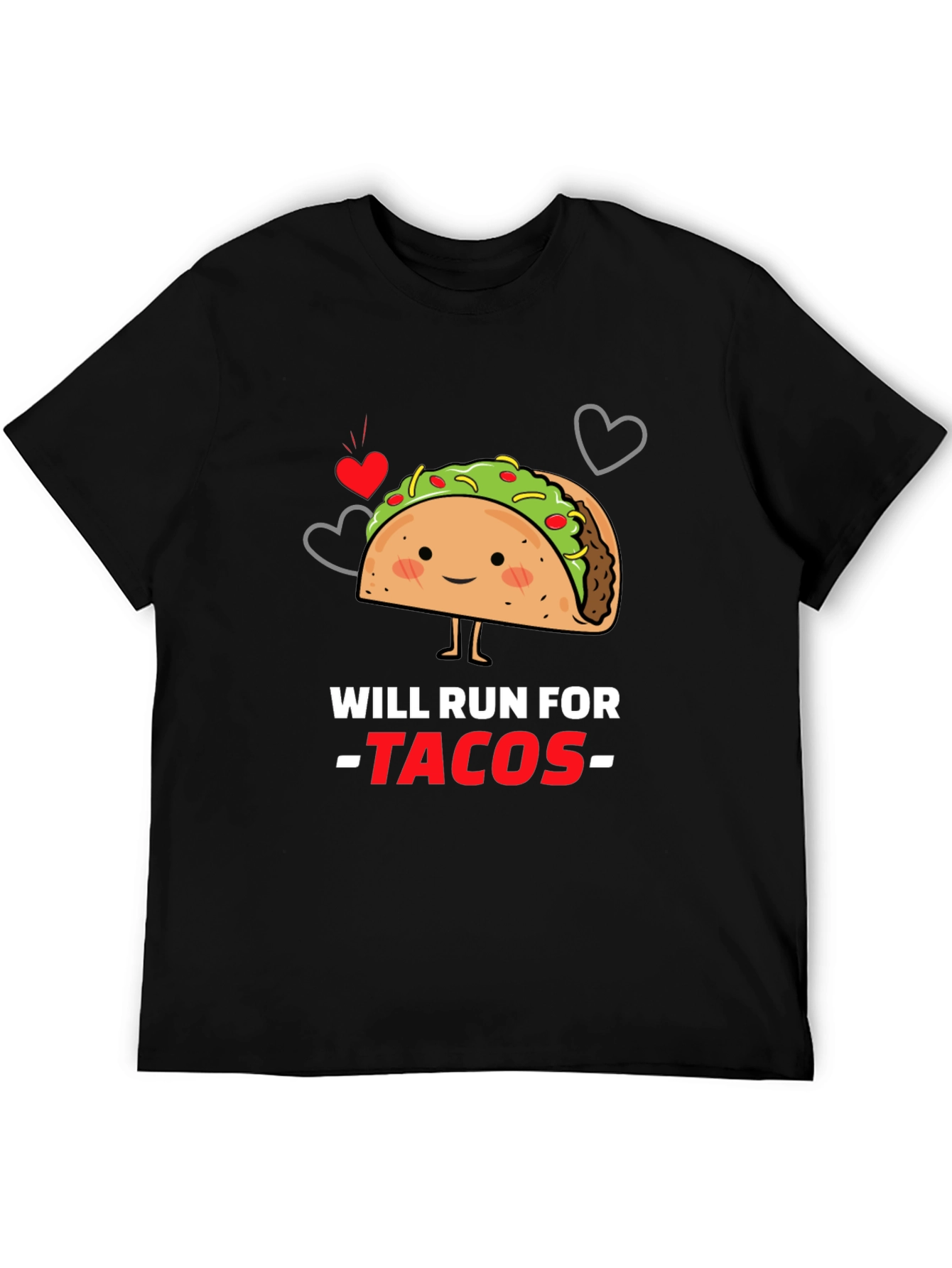 Black Will Run For Tacos Graphic T-Shirt view 5