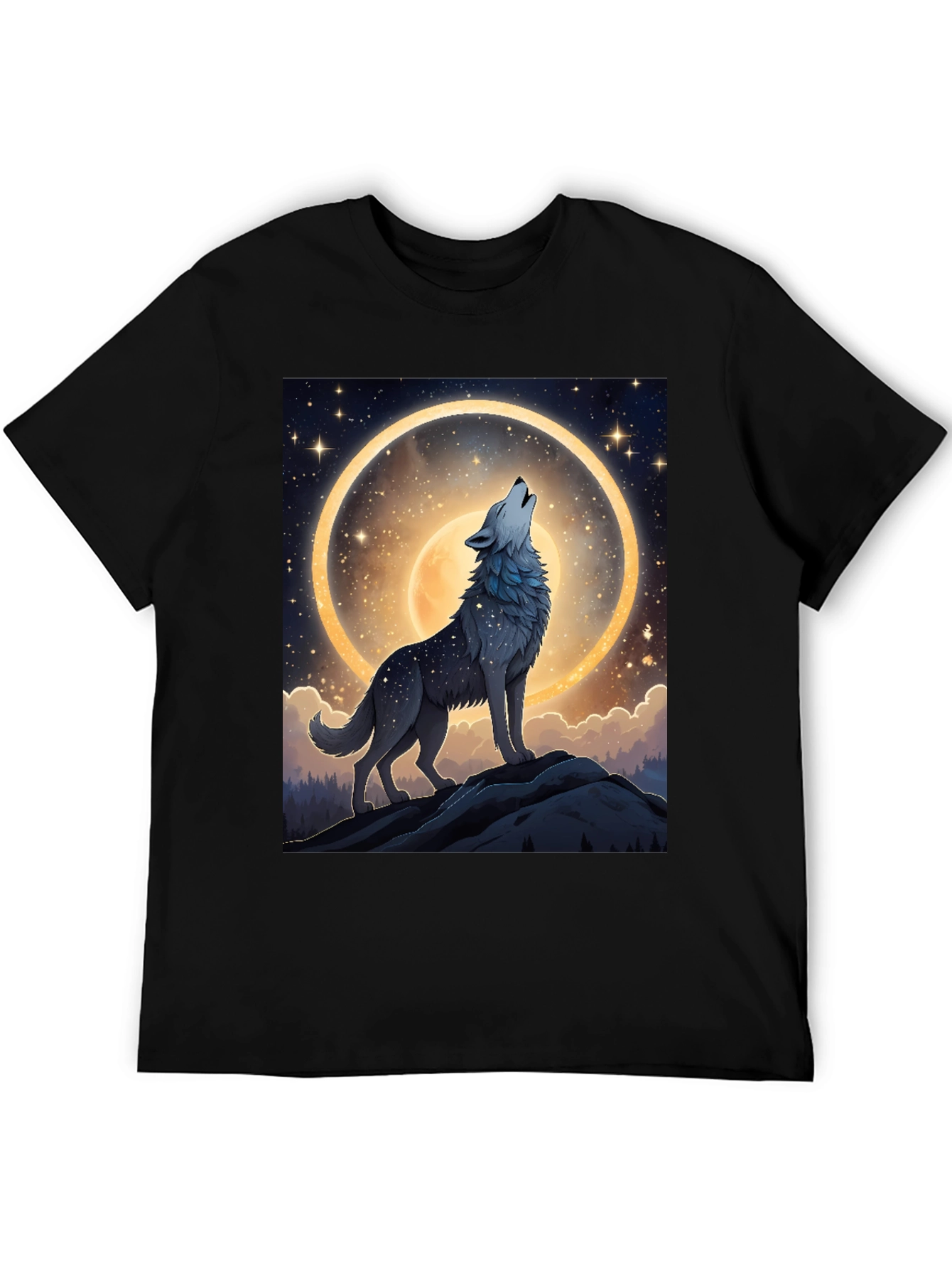 Wolf Howling at Moon T-Shirt - 5
