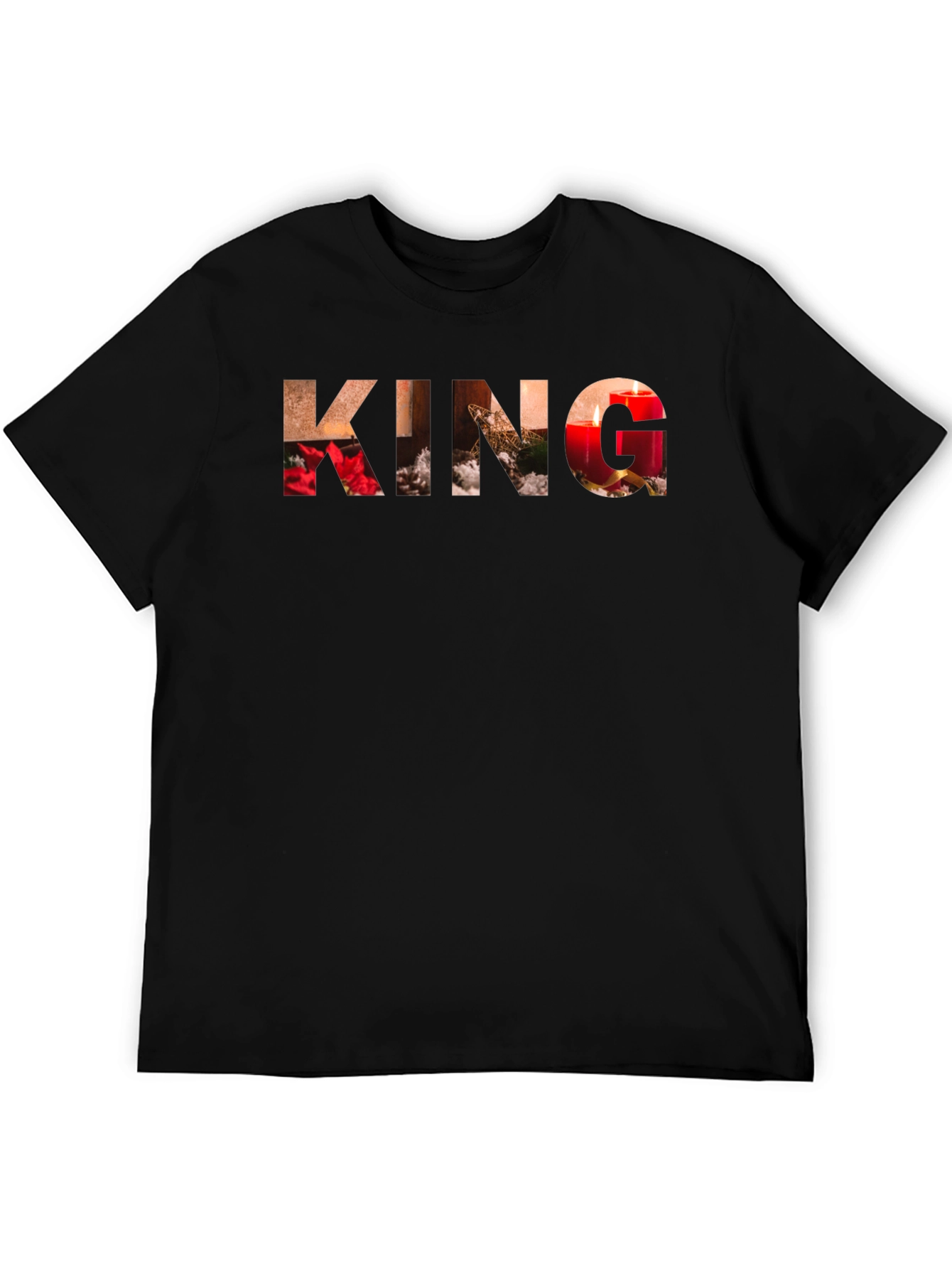 Black King Holiday T-Shirt - Festive Celebration view 5